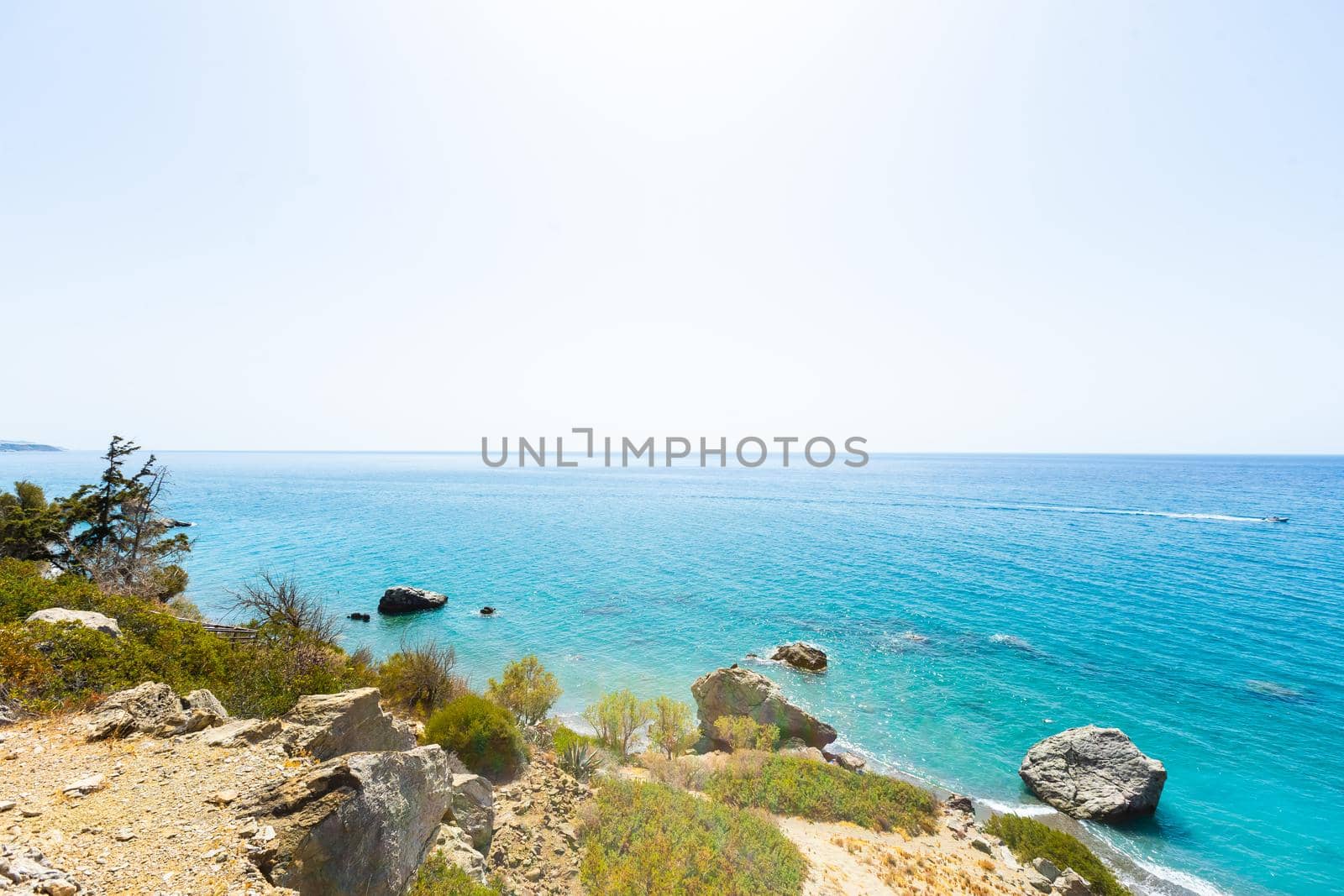 Beautiful greek seascape at sunny day. Place of south Crete by Andelov13