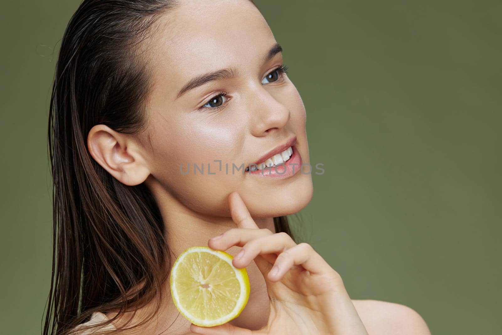 portrait woman lemon vitamins health cosmetology close-up Lifestyle by SHOTPRIME