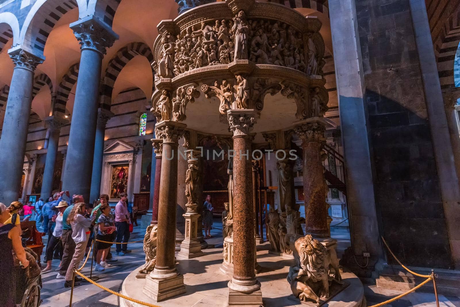 PISA, ITALY, JUNE 06, 2016 : interiors and architectural details of Pisa cathedral, june 06, 2016 in Pisa, Italy