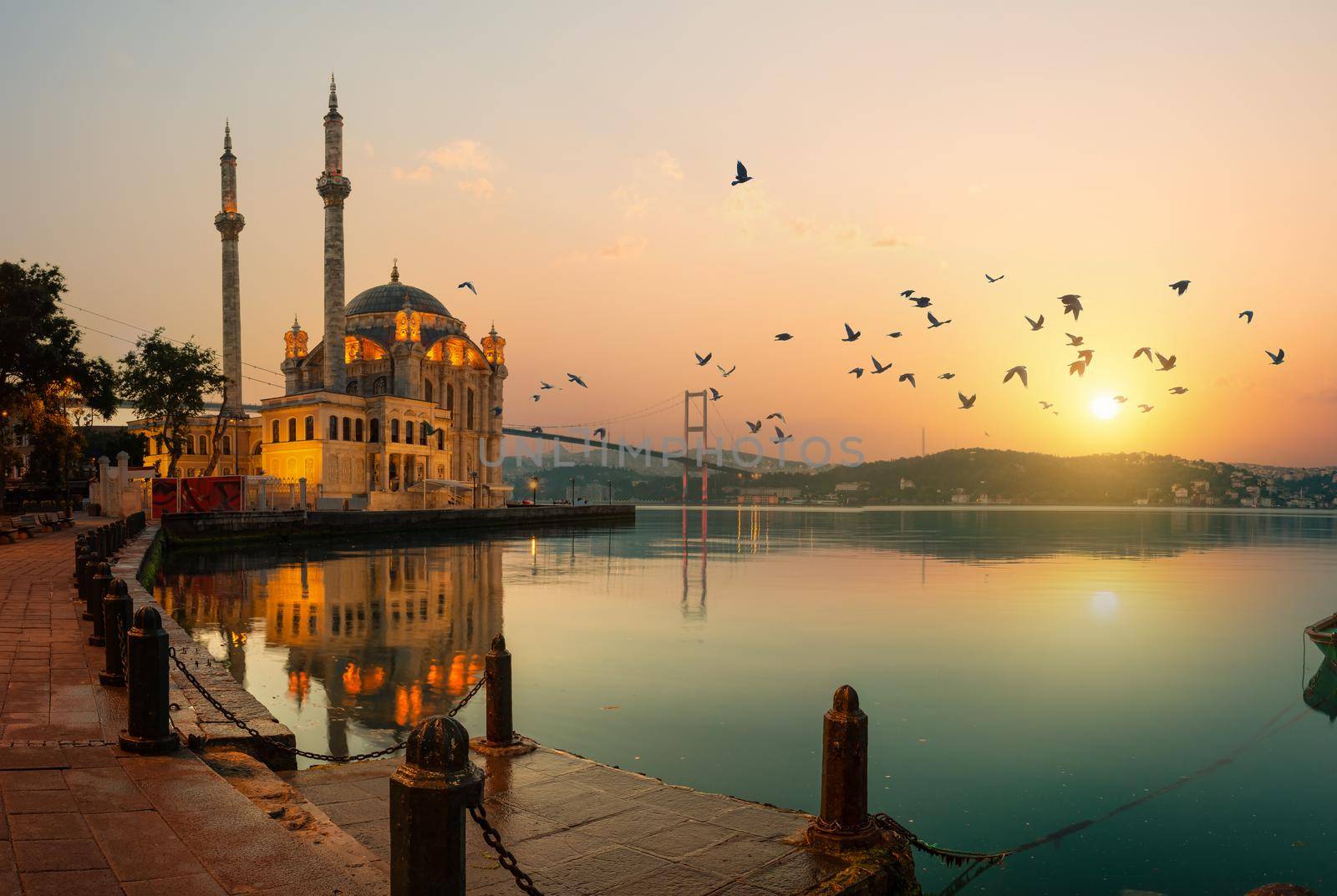 Ortakoy Mosque and Bosphorus bridge by Givaga