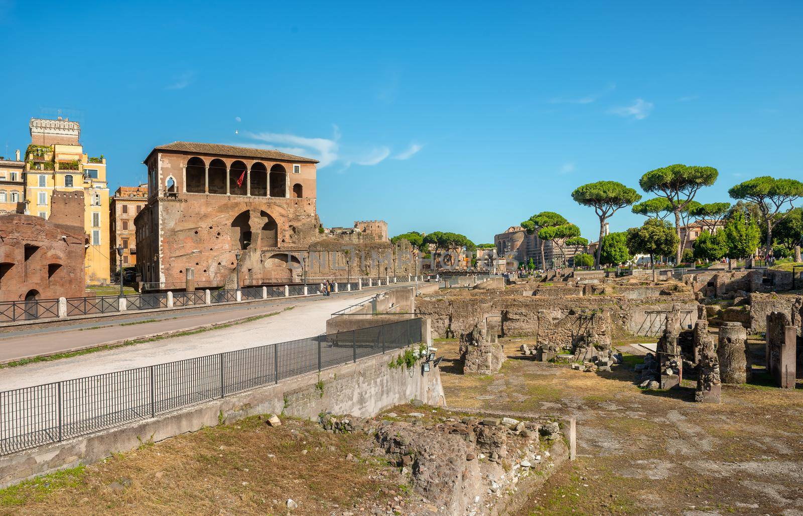 Ruins of Roman Forum in summer, Italy