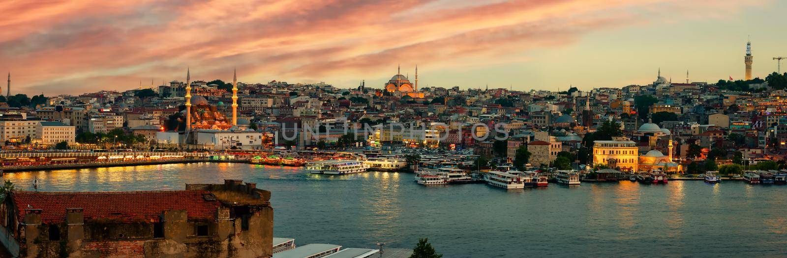Panorama of Istanbul at sunset by Givaga
