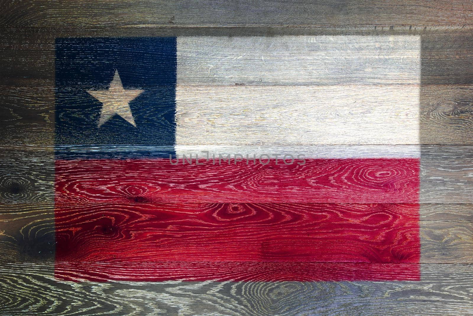 A Chile flag on rustic old wood surface background