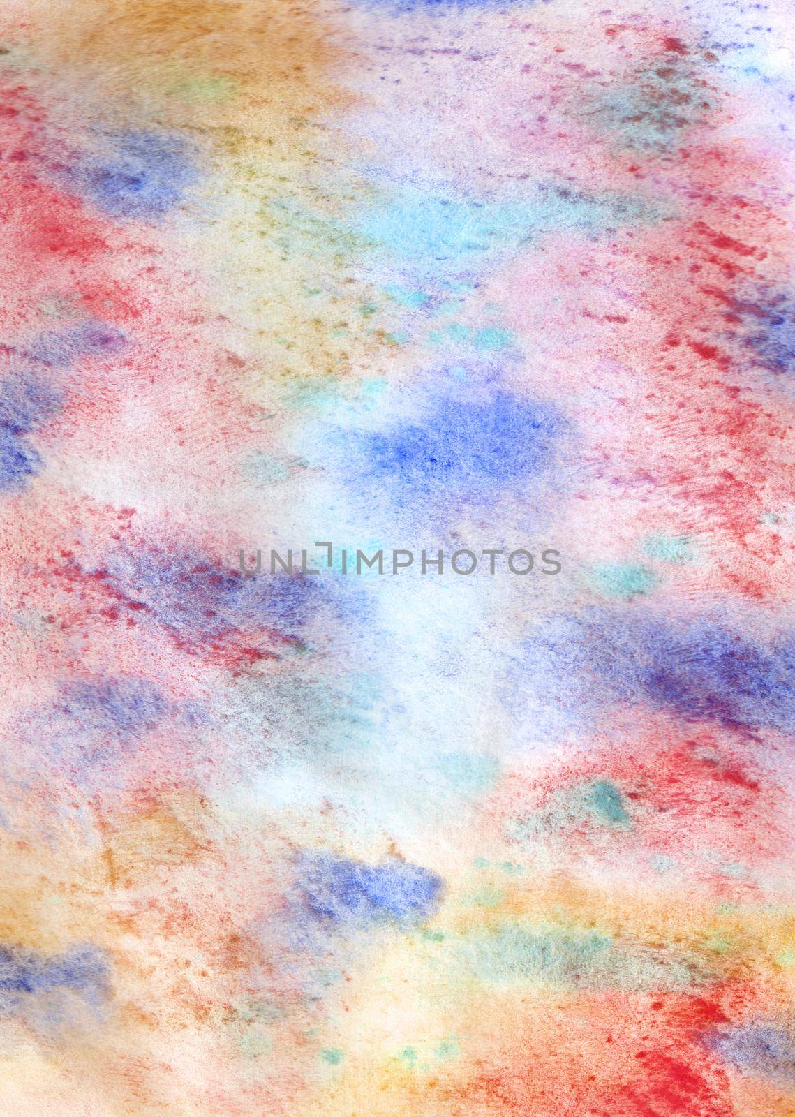 Color abstract watercolor background with texture effect and smooth transitions in different colors. Stock illustration for posters, postcards, banners and creative design.
