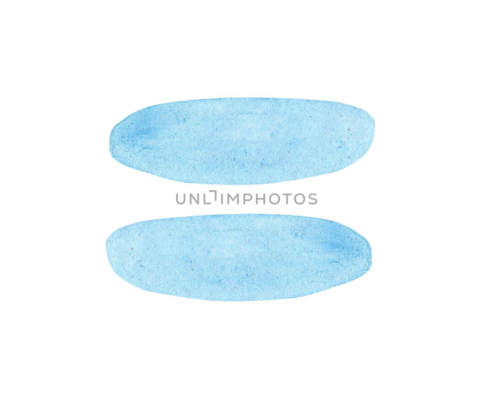 Hand drawn equal symbol isolated on white background. Blue watercolor math sign