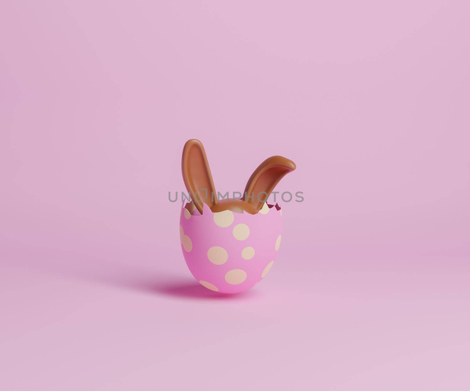 broken easter egg with chocolate bunny ears peeking out by asolano