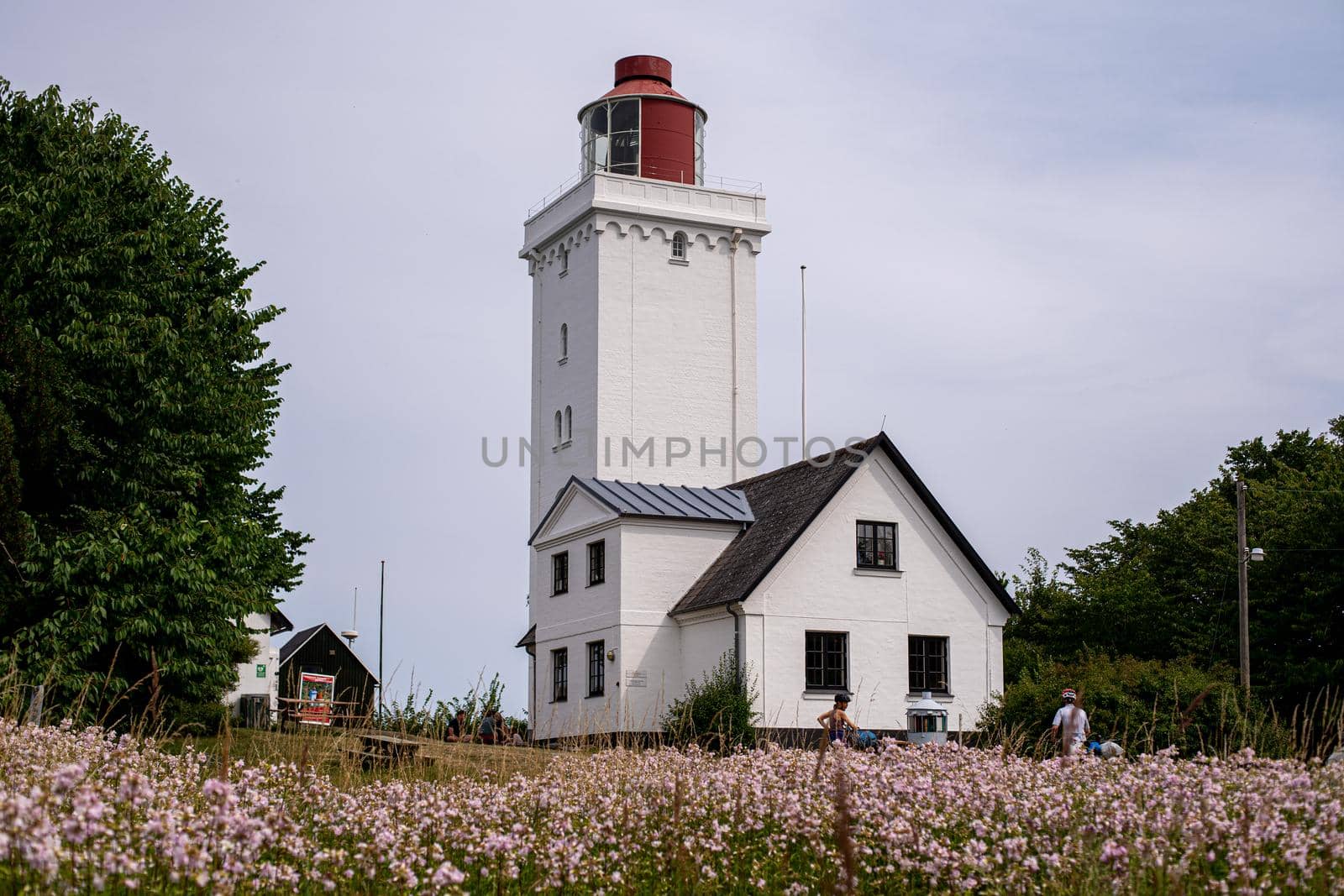 Gilleleje, Denmark - July 25, 2021: Nakkehoved Lighthouse in North Zealand