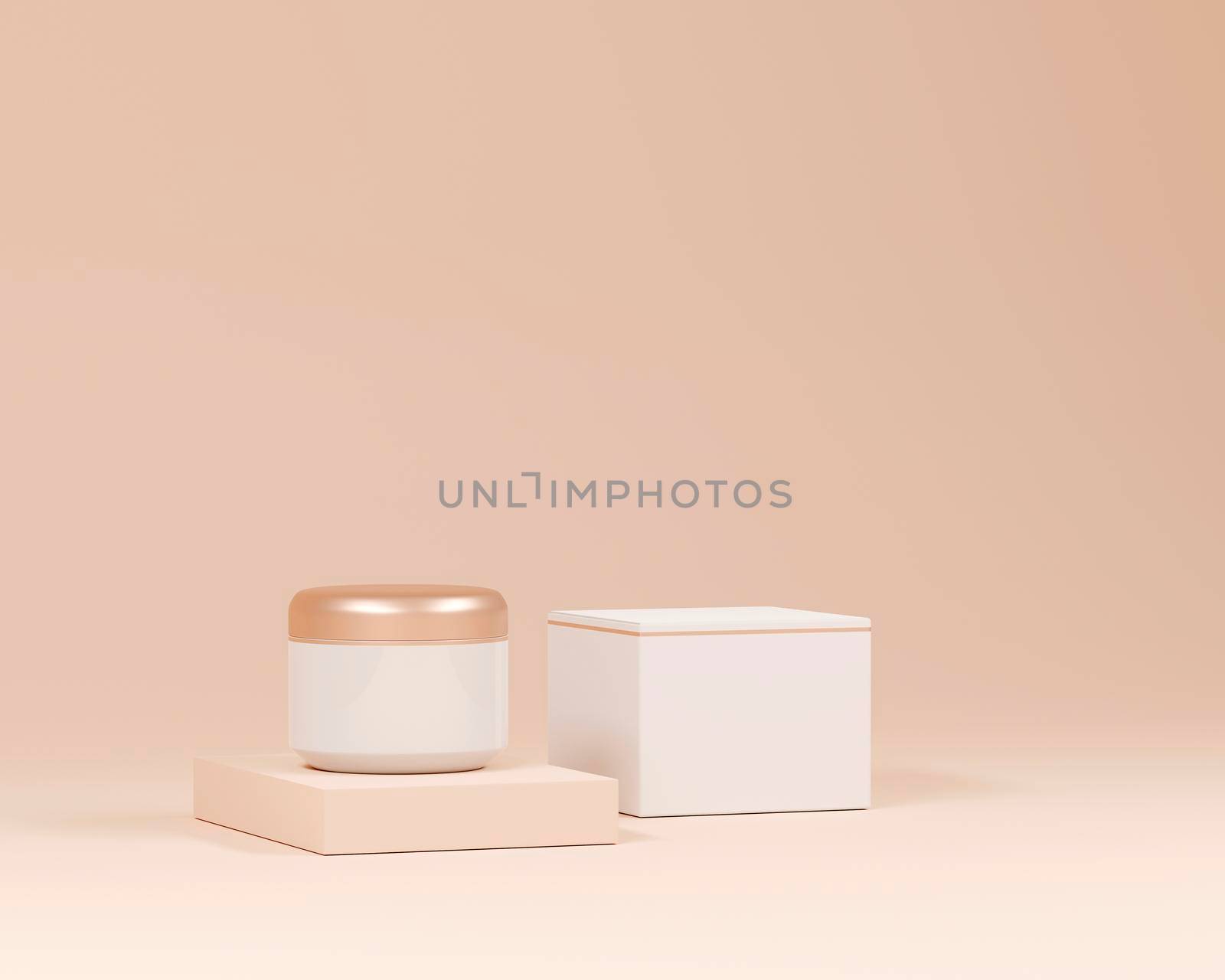 Cosmetic Cream Jar Isolated On pink Background, Skin Care Product Package by raferto1973