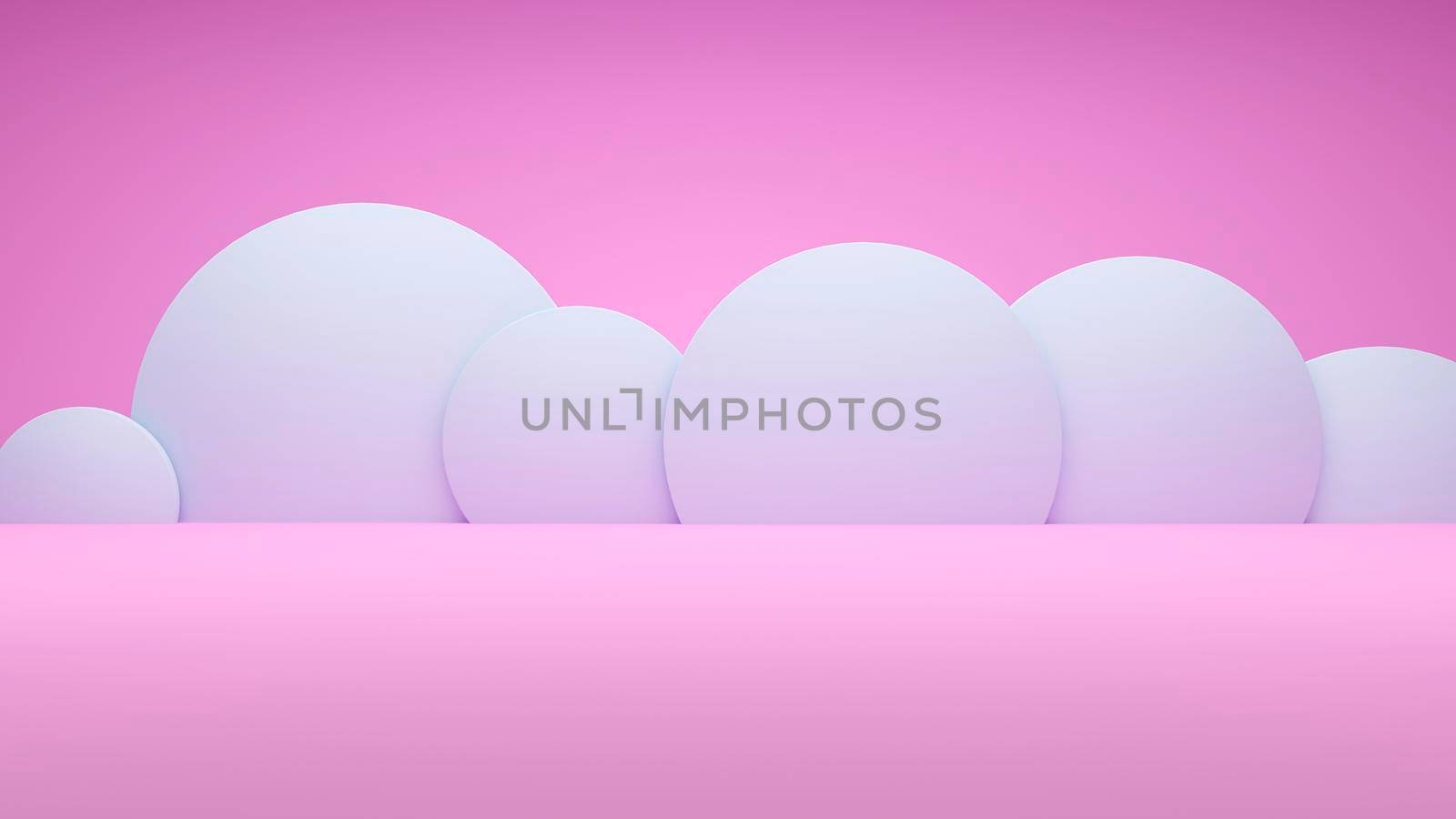 white circle wall minimal abstract on pink background 3d render