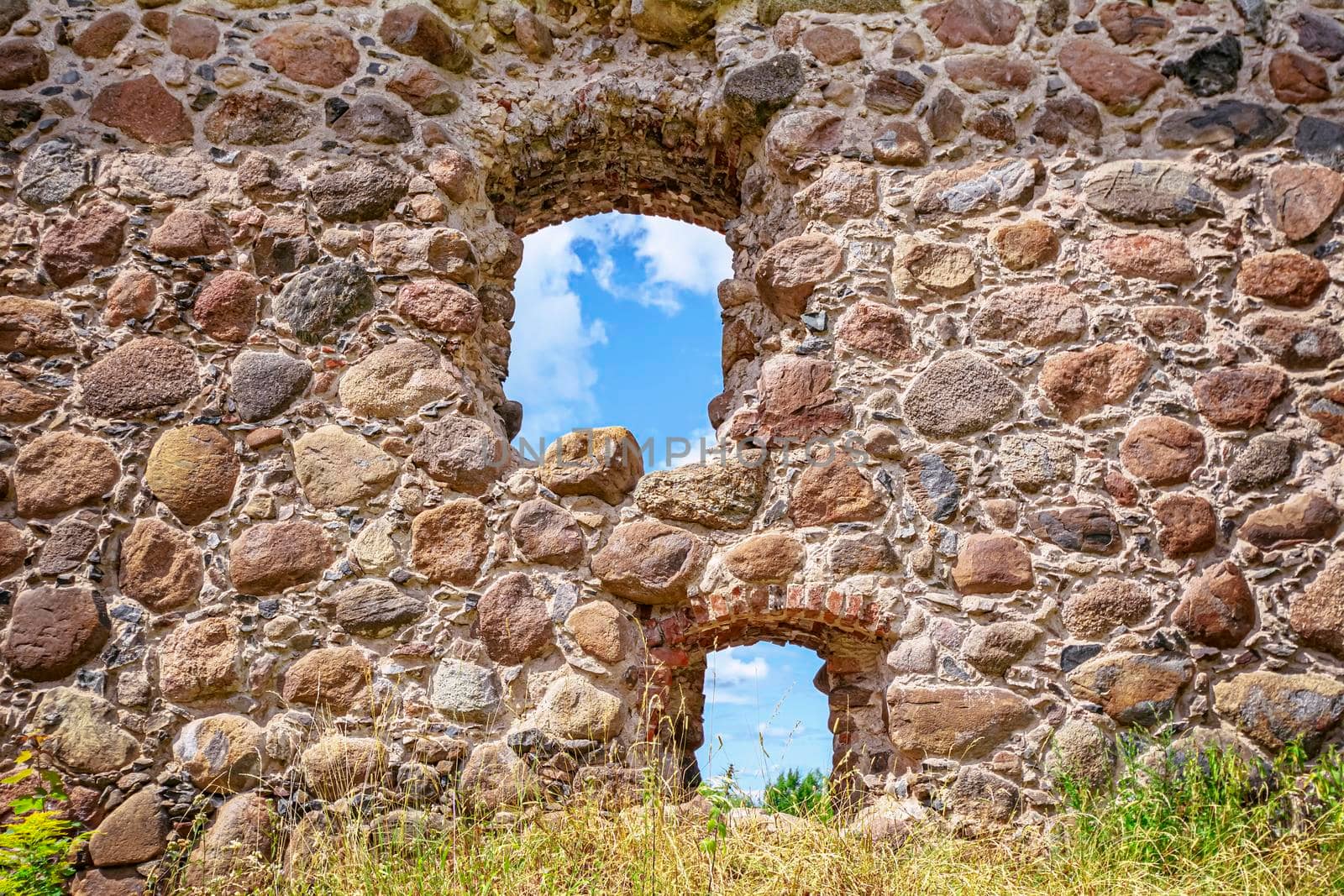 Window opening of an old stone building 