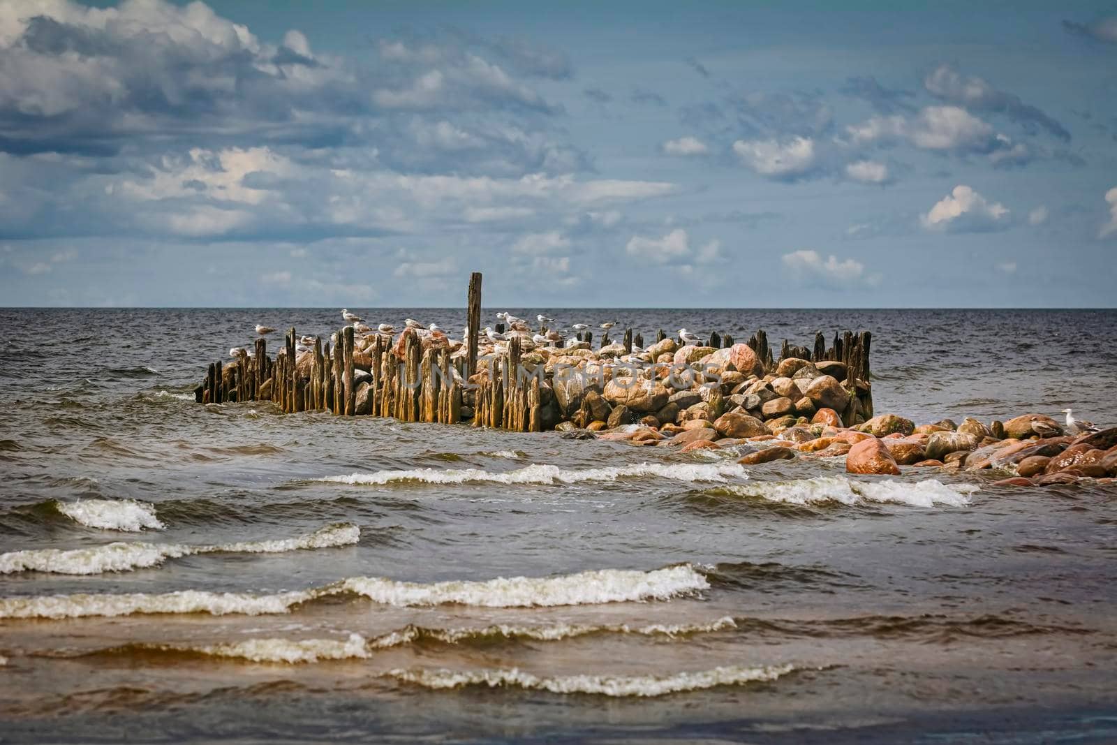 Old pier in the Baltic sea