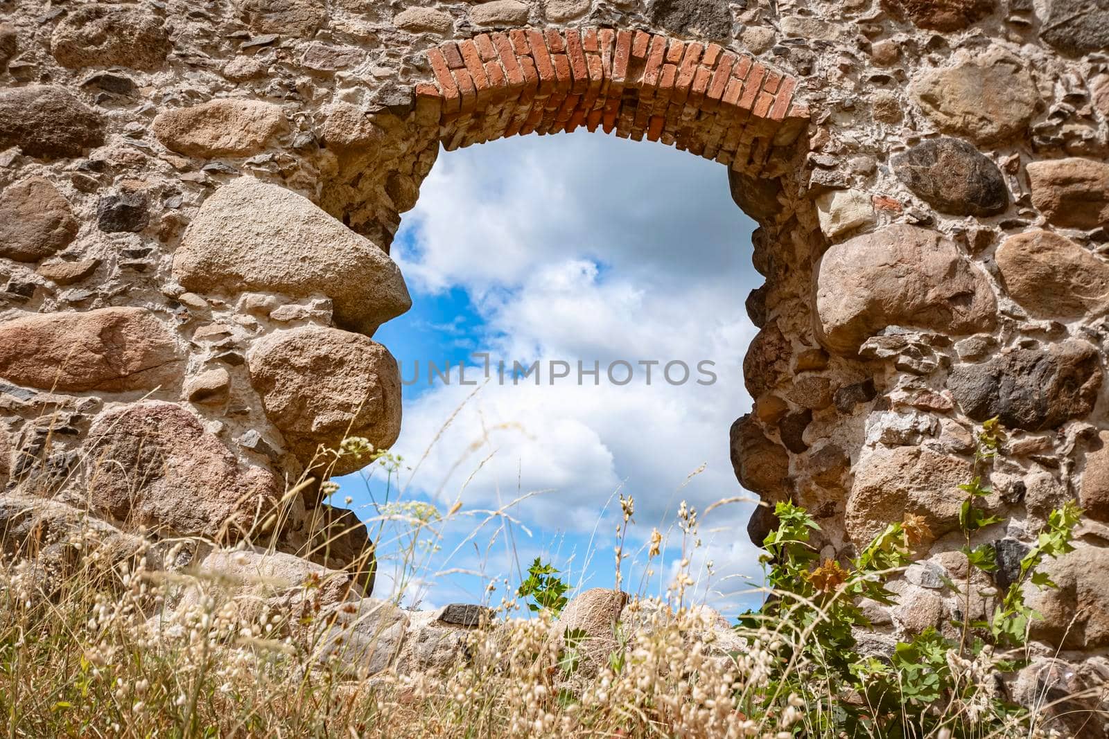 Window opening of an old stone building 