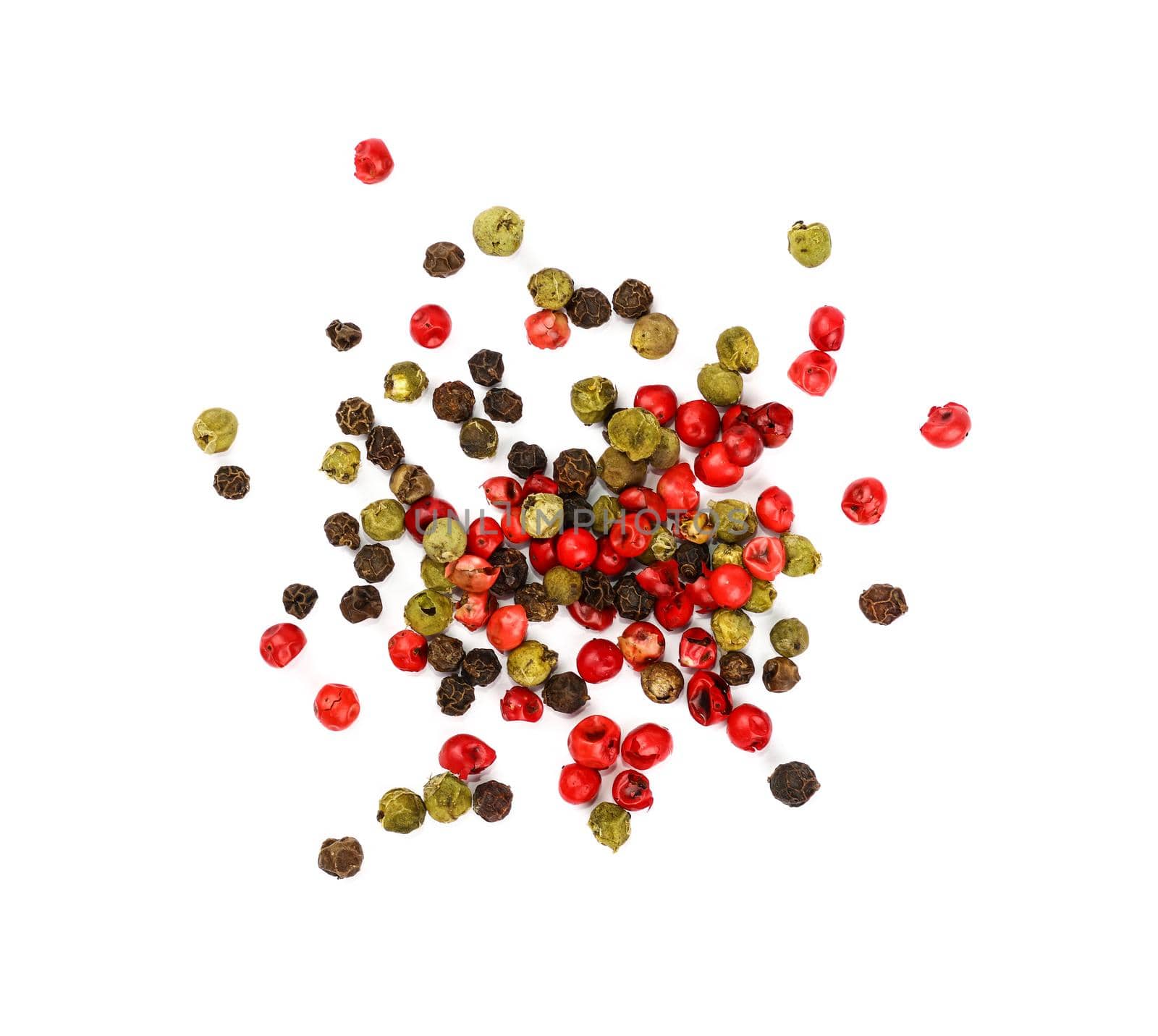 Heap of mixed peppercorns isolated by BreakingTheWalls