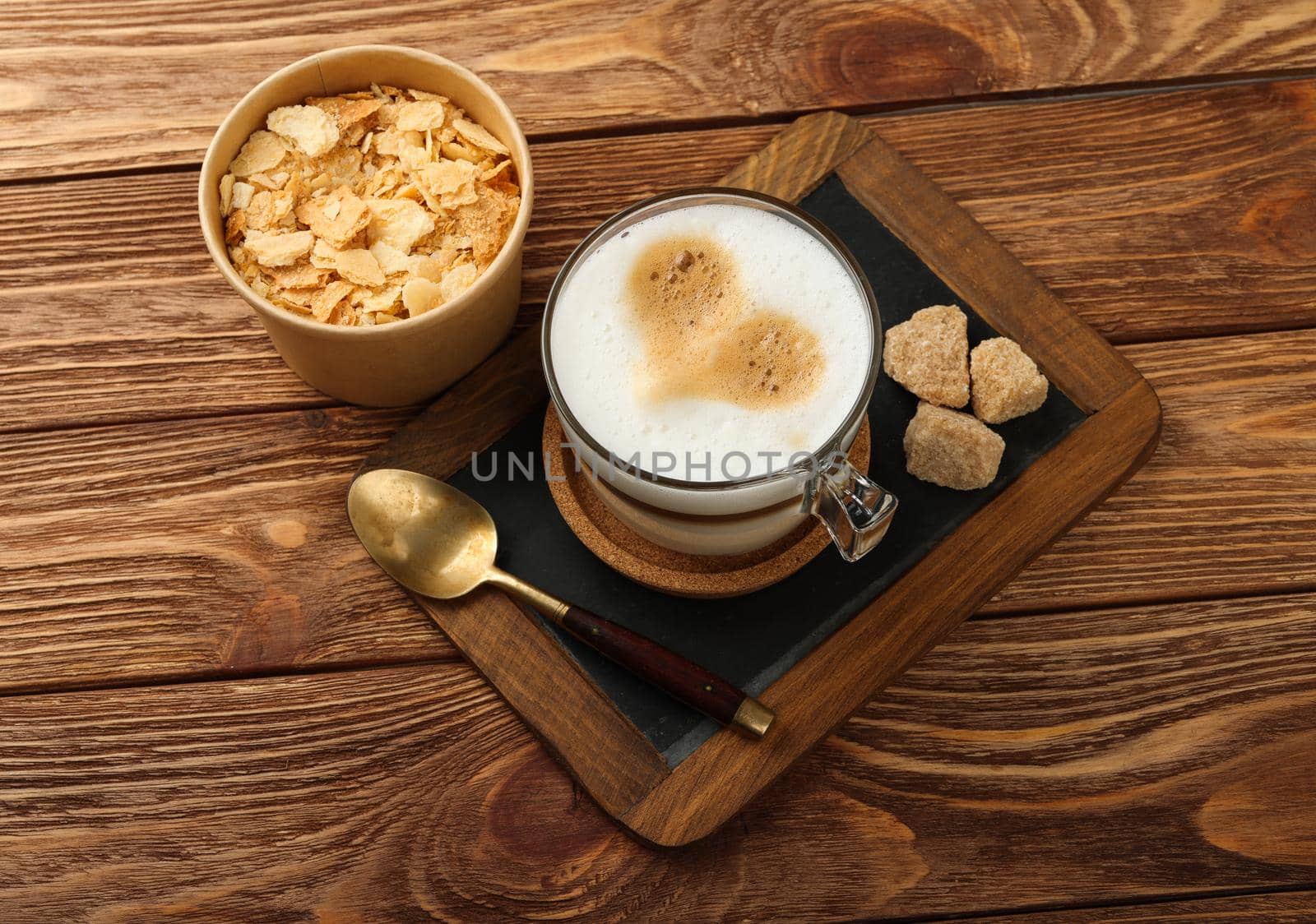 Cappuccino coffee cup and Napoleon custard cake by BreakingTheWalls