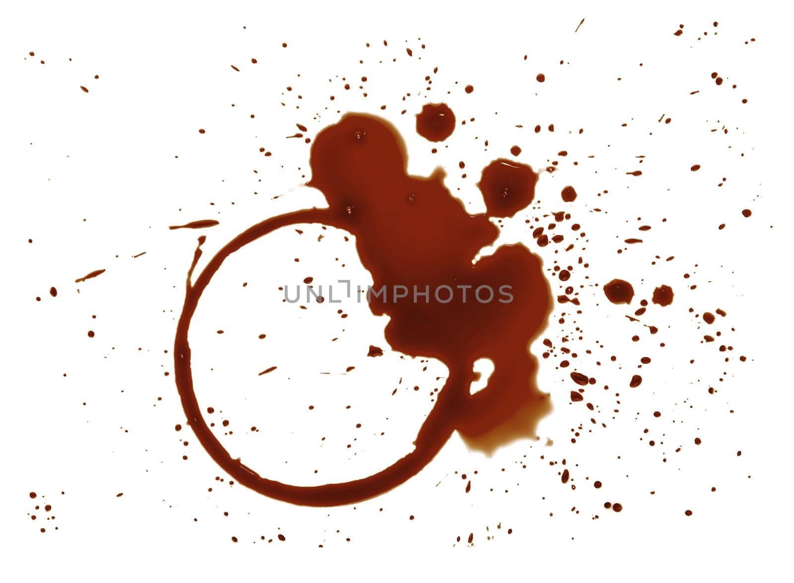 Wet brown coffee stain ring isolated on white by BreakingTheWalls