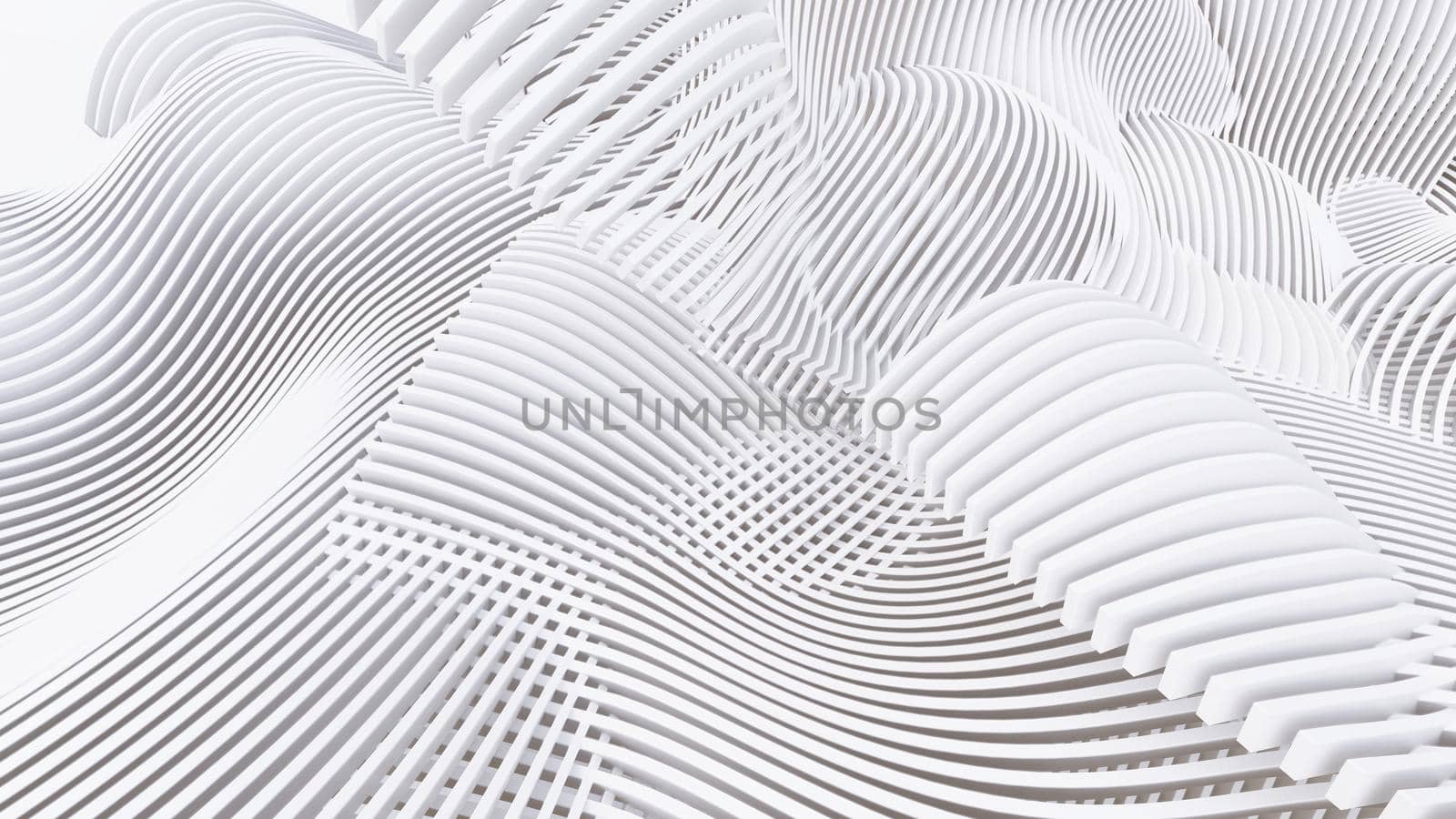 Abstract Curved Shapes. White Circular Background. Abstract background. 3d illustration