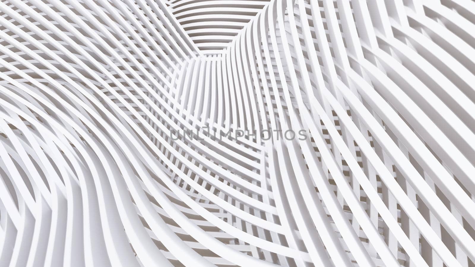 Abstract Curved Shapes. White Circular Background. Abstract background. 3d illustration