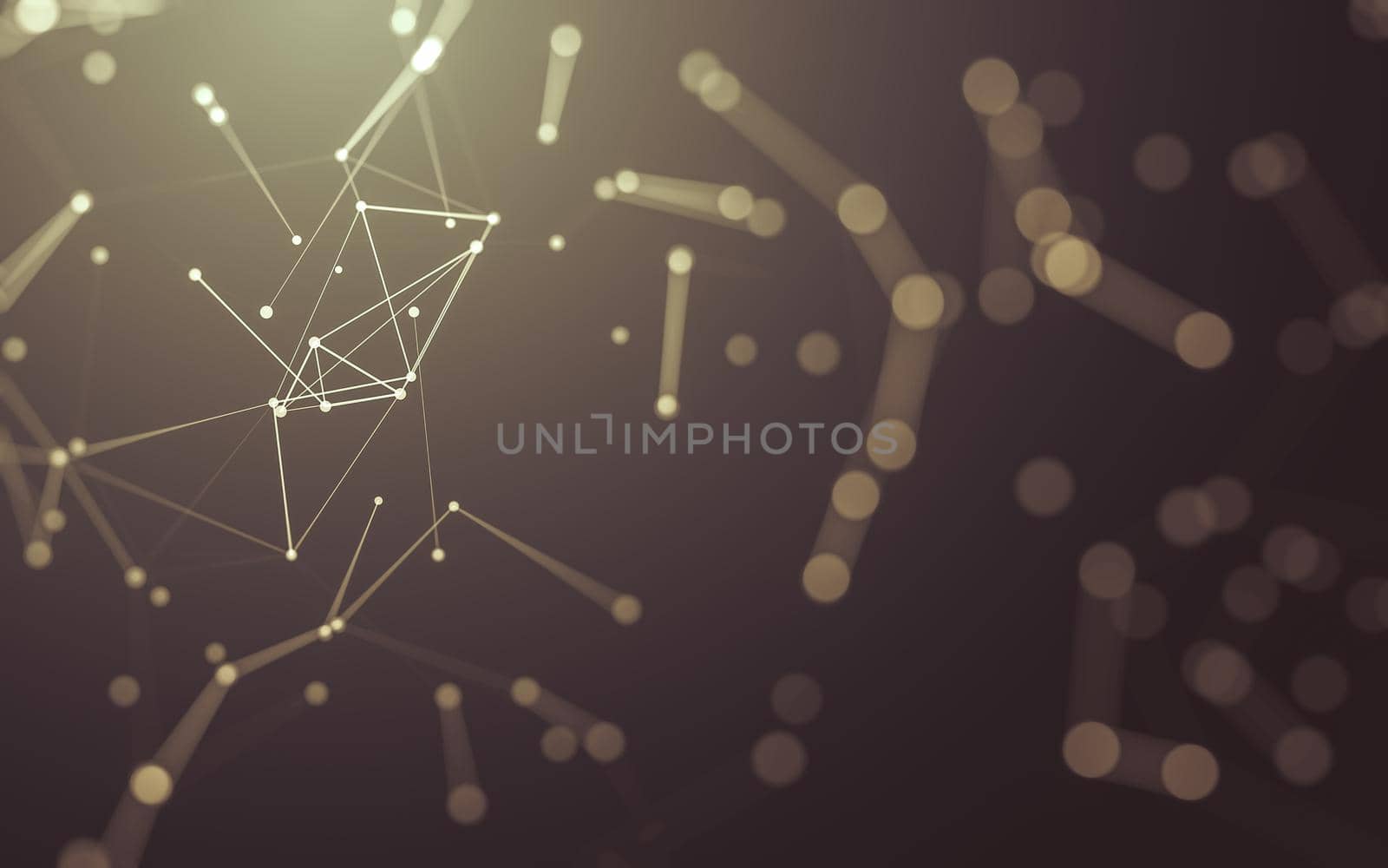 Abstract background. Molecules technology with polygonal shapes, connecting dots and lines. Connection structure. Big data visualization.