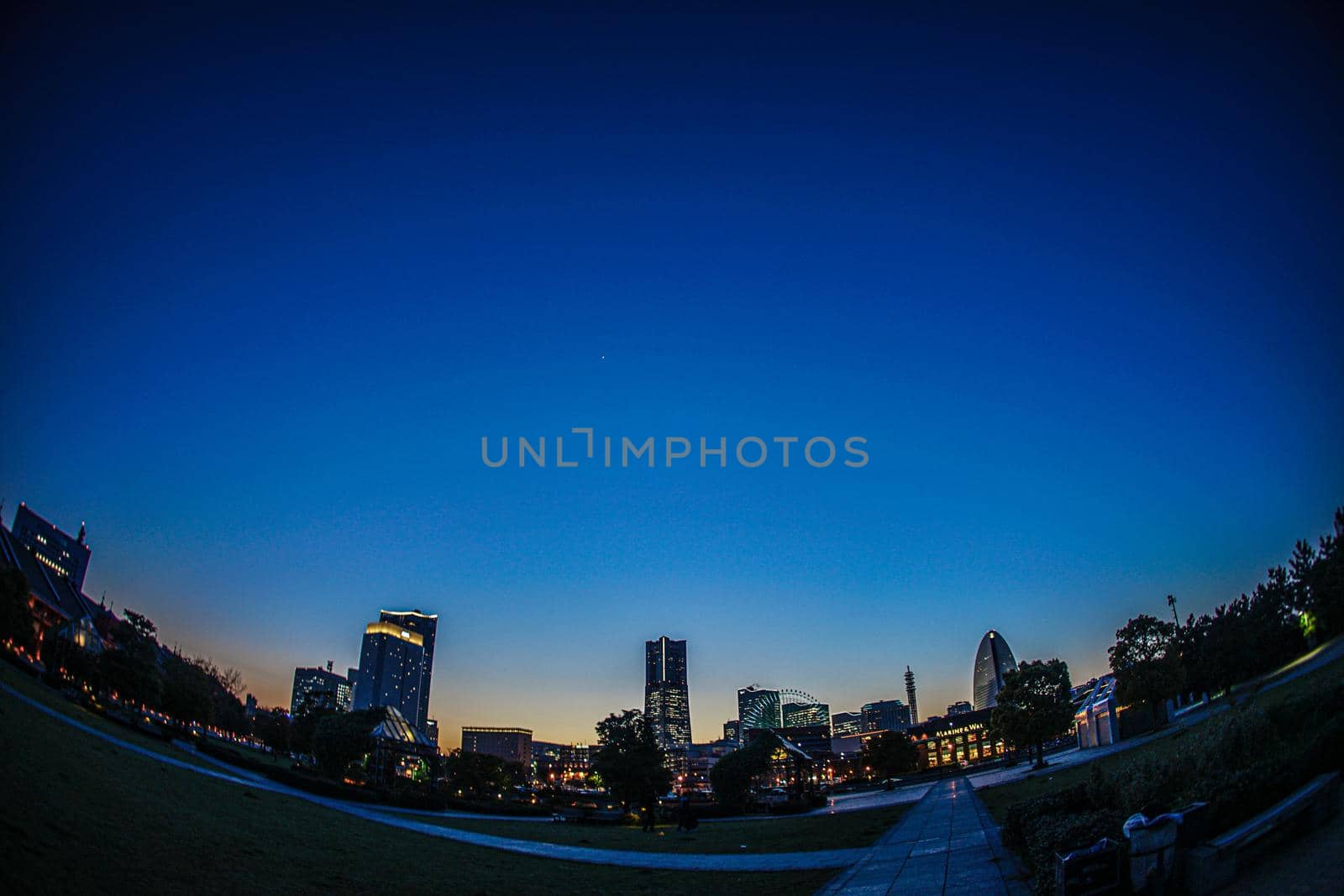Sunset view and evening view of Yokohama Minato Mirai. Shooting Location: Yokohama-city kanagawa prefecture
