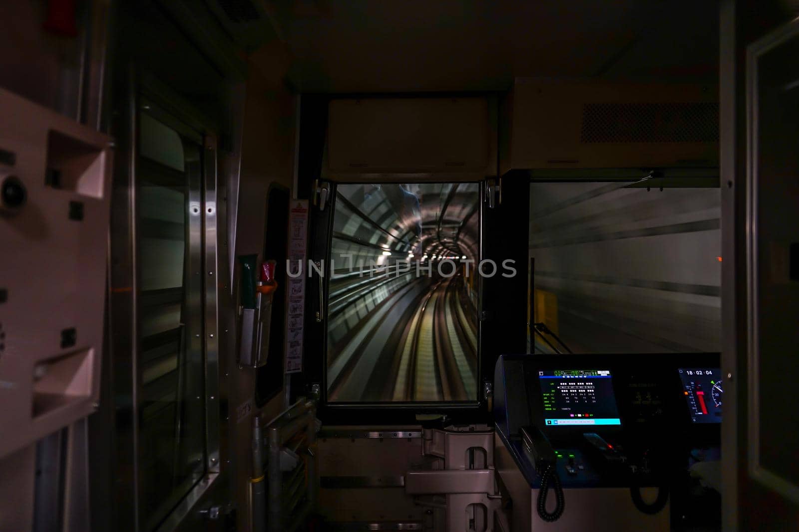 Sendai City Subway Scene from the drivers seat. Shooting Location: Sendai, Miyagi Prefecture