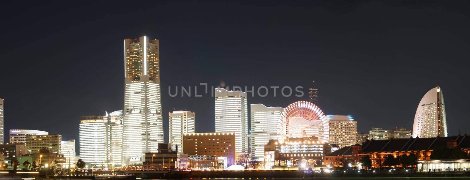 Yokohama Night Scene (Panorama). Shooting Location: Yokohama-city kanagawa prefecture