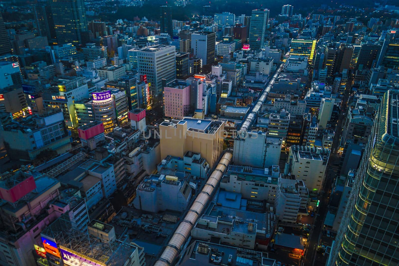 Miyagi Prefecture, Sendai City city (from the Observatory of Aer). Shooting Location: Sendai, Miyagi Prefecture