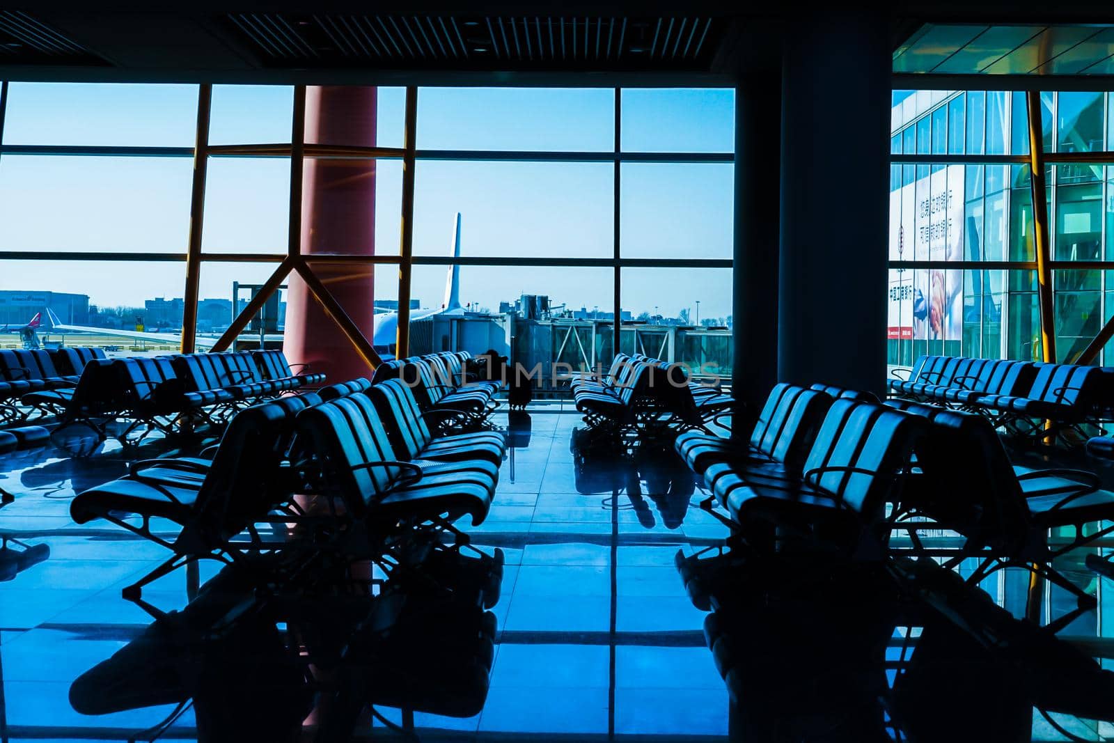 Image of Beijing International Airport Terminal. Shooting Location: China, Beijing