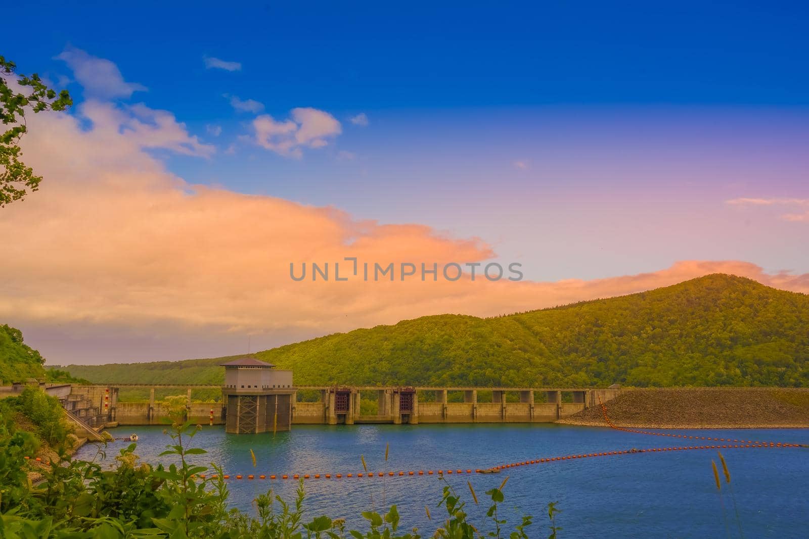 Tadable Lake Dam (Hokkaido Kamikawa County). Shooting Location: Hokkaido