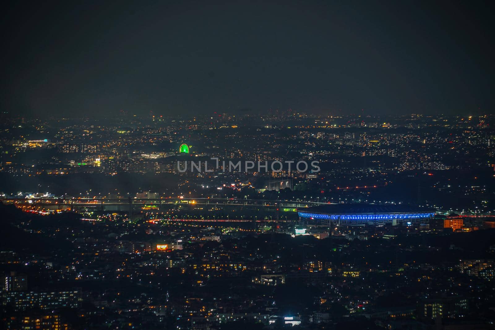 Night view of Minato Mirai (from Yokohama Landmark Tower). Shooting Location: Yokohama-city kanagawa prefecture