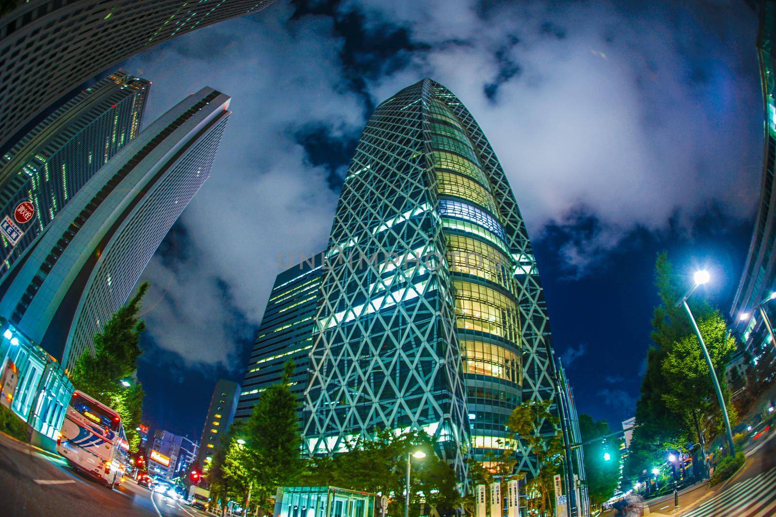 Night view of the high-rise building group of Tokyo Shinjuku. Shooting Location: Tokyo metropolitan area