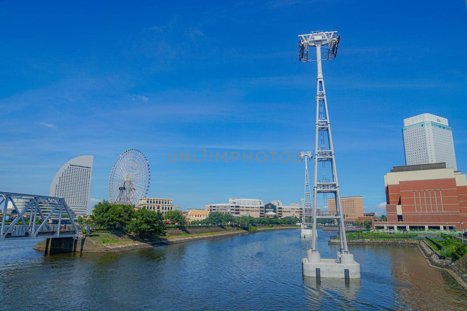 Yokohama Minato Mirai Ropeway Construction Landscape. Shooting Location: Yokohama-city kanagawa prefecture