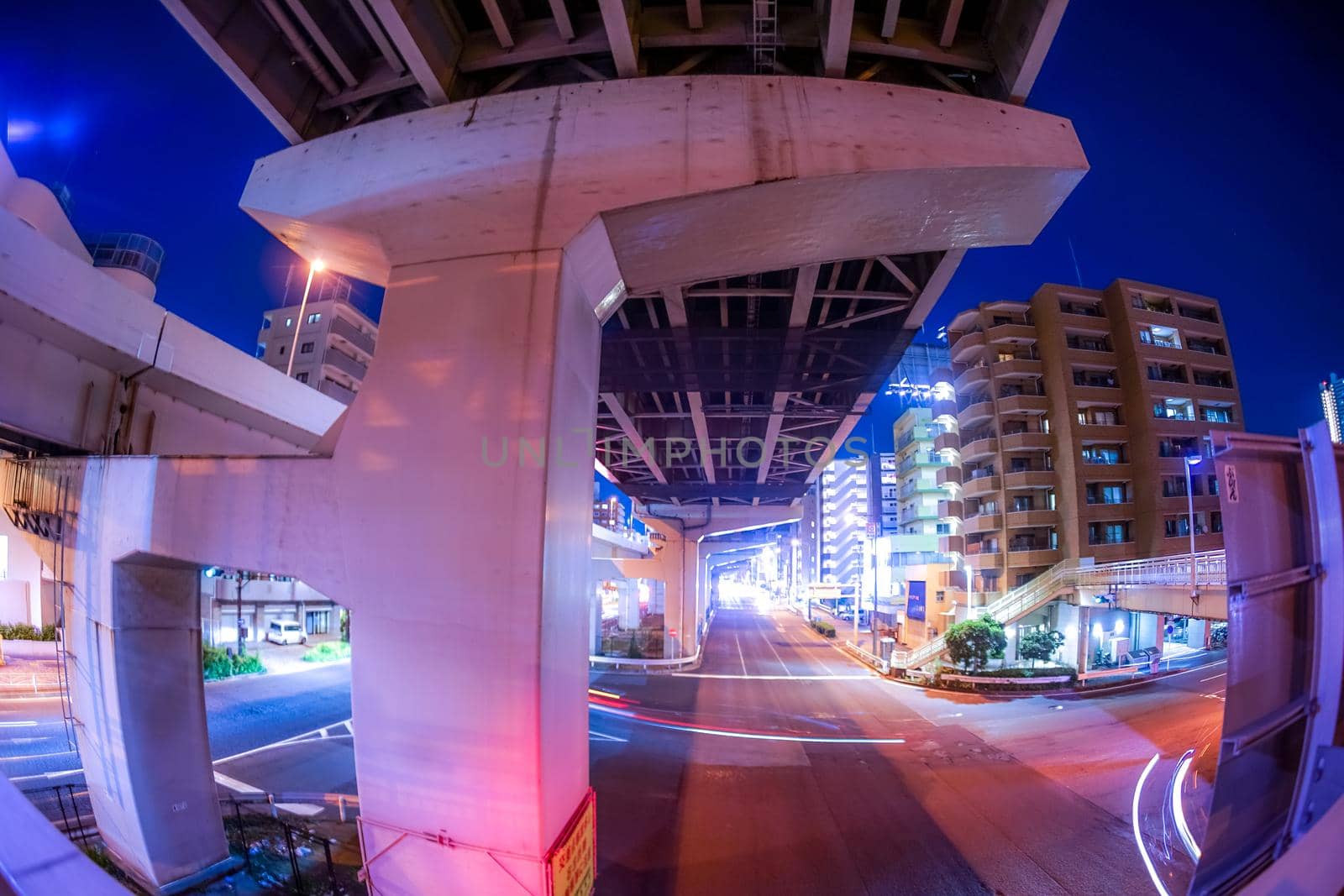 Yokohama highway night view. Shooting Location: Yokohama-city kanagawa prefecture