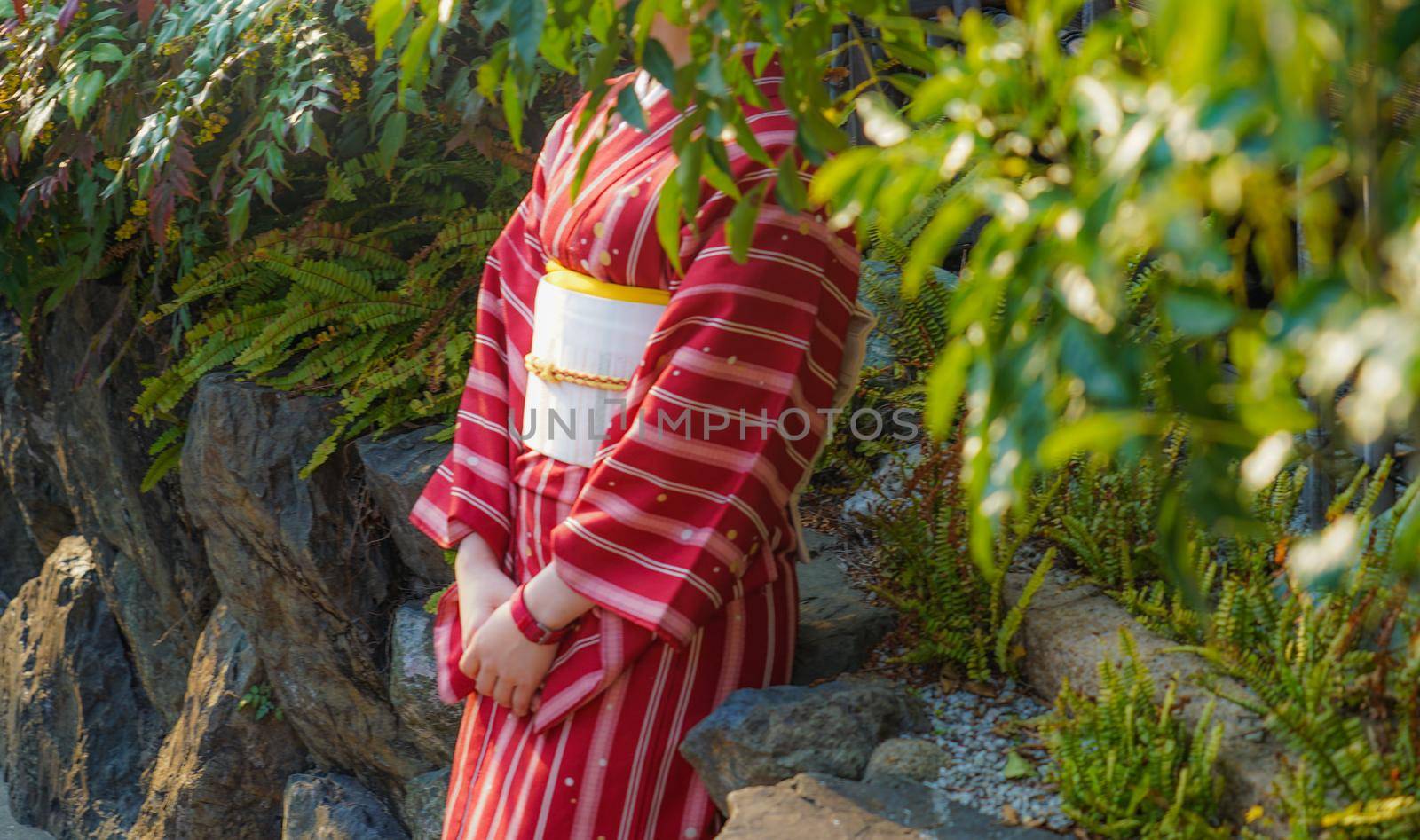 Womens image of Japanese clothes. Shooting Location: Kyoto