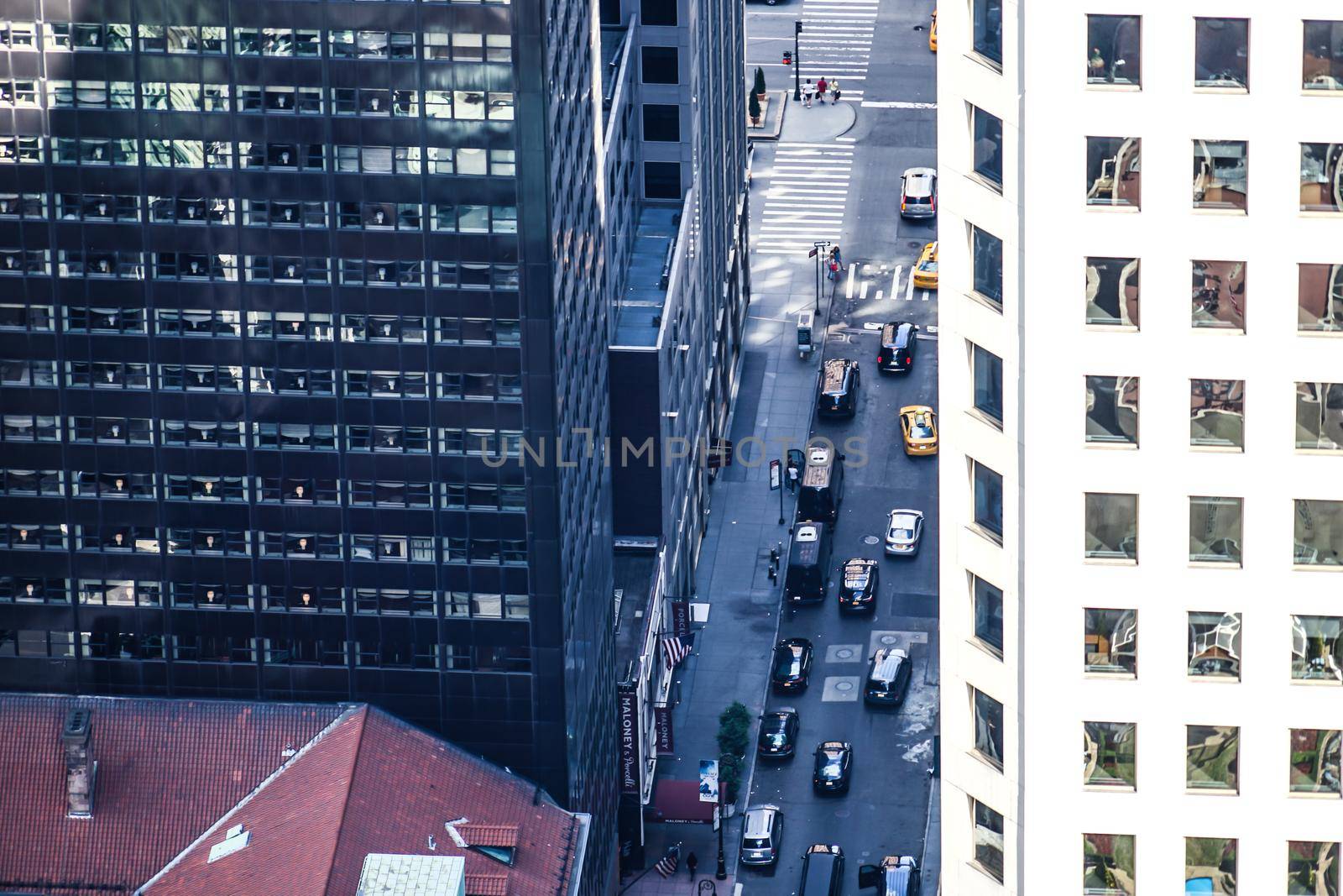 Transportation view from Rockefeller Center (top of the lock). Shooting Location: New York, Manhattan