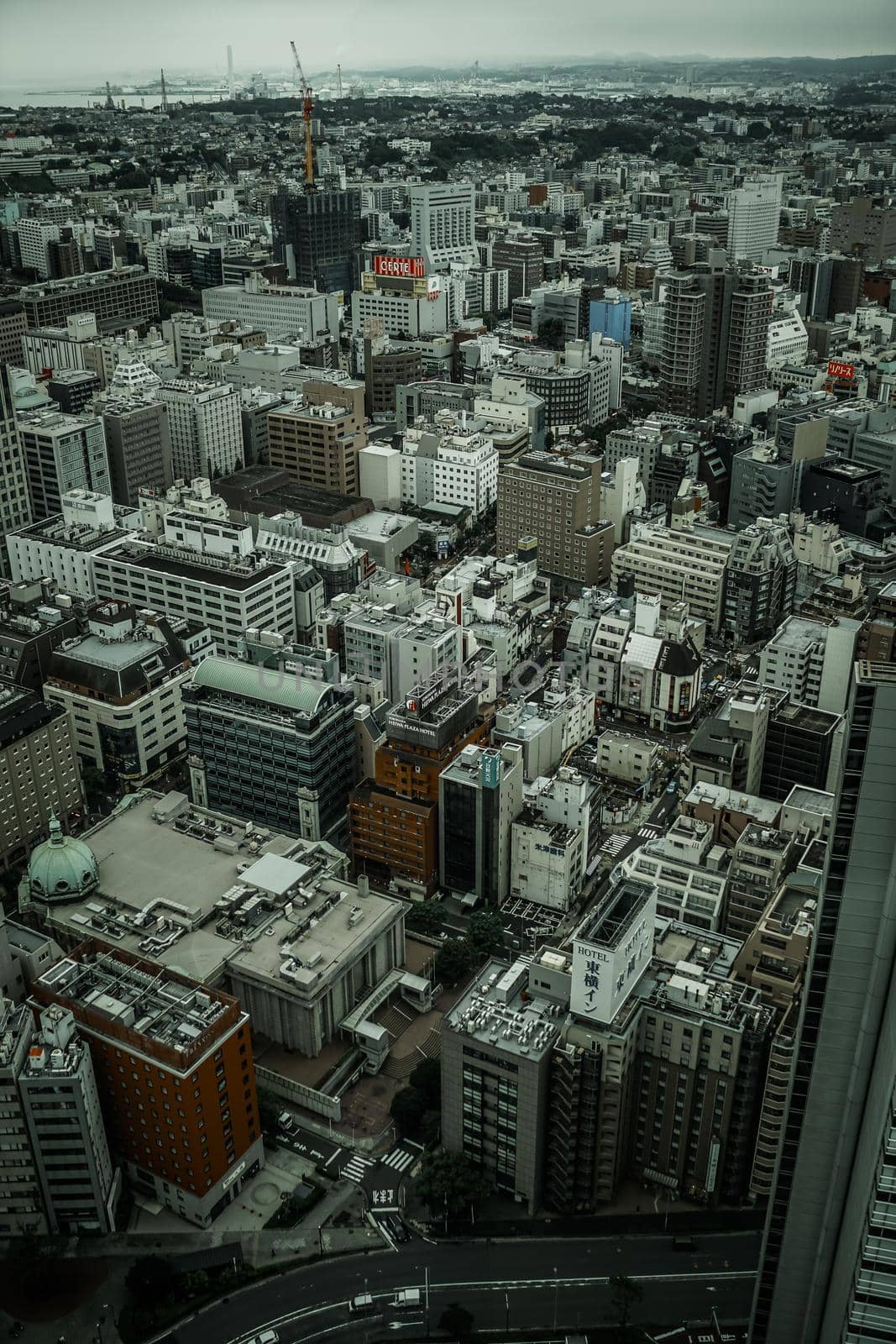 Views from Tower Yokohama Kitakagaku (Monochrome). Shooting Location: Yokohama-city kanagawa prefecture