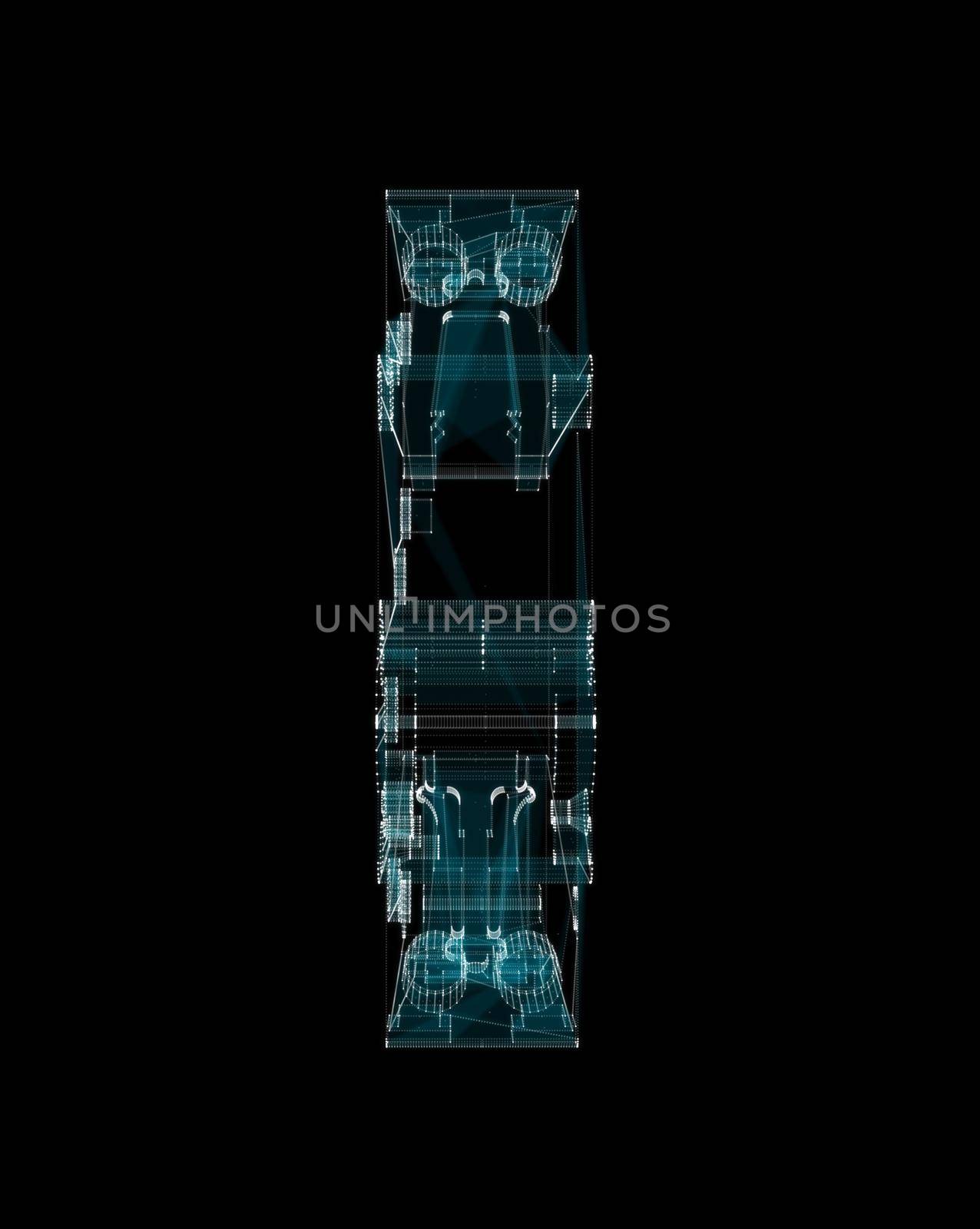 Differential circuit breaker Hologram. Industrial and Technology Concept by cherezoff