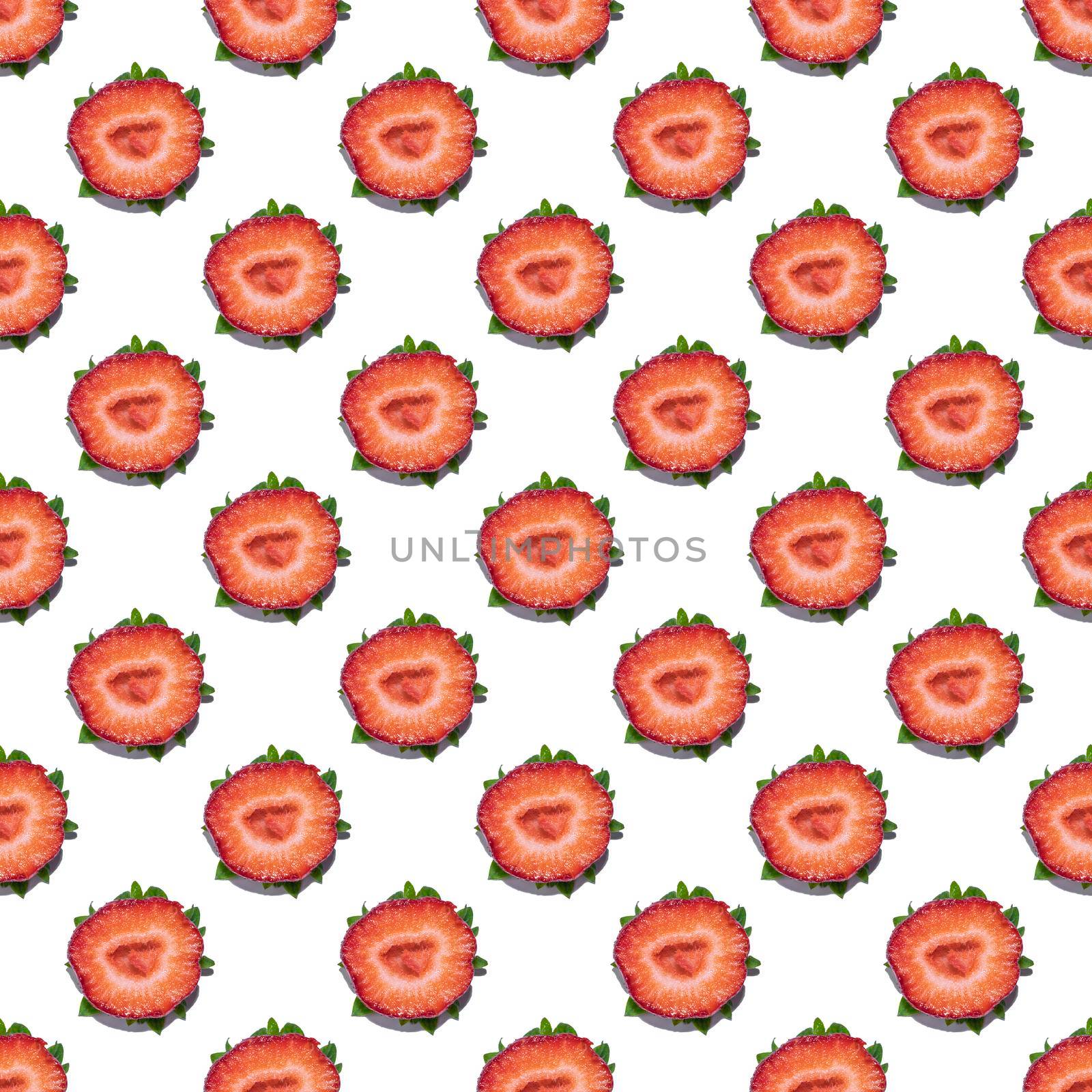 seamless strawberry pattern on white background. High quality photo