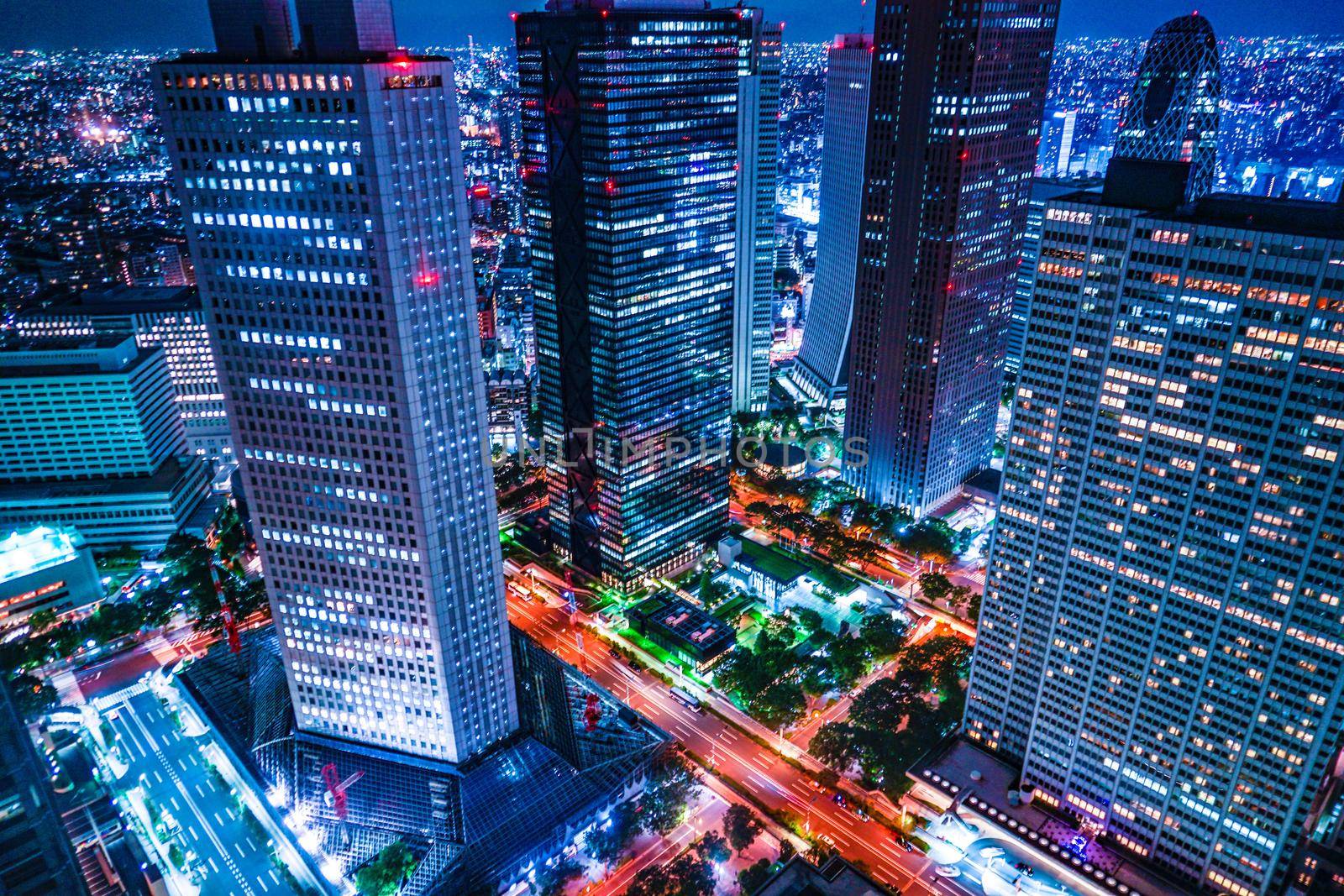 Night view of Tokyo seen from the observation deck of the Tokyo Metropolitan Hall. Shooting Location: Tokyo metropolitan area