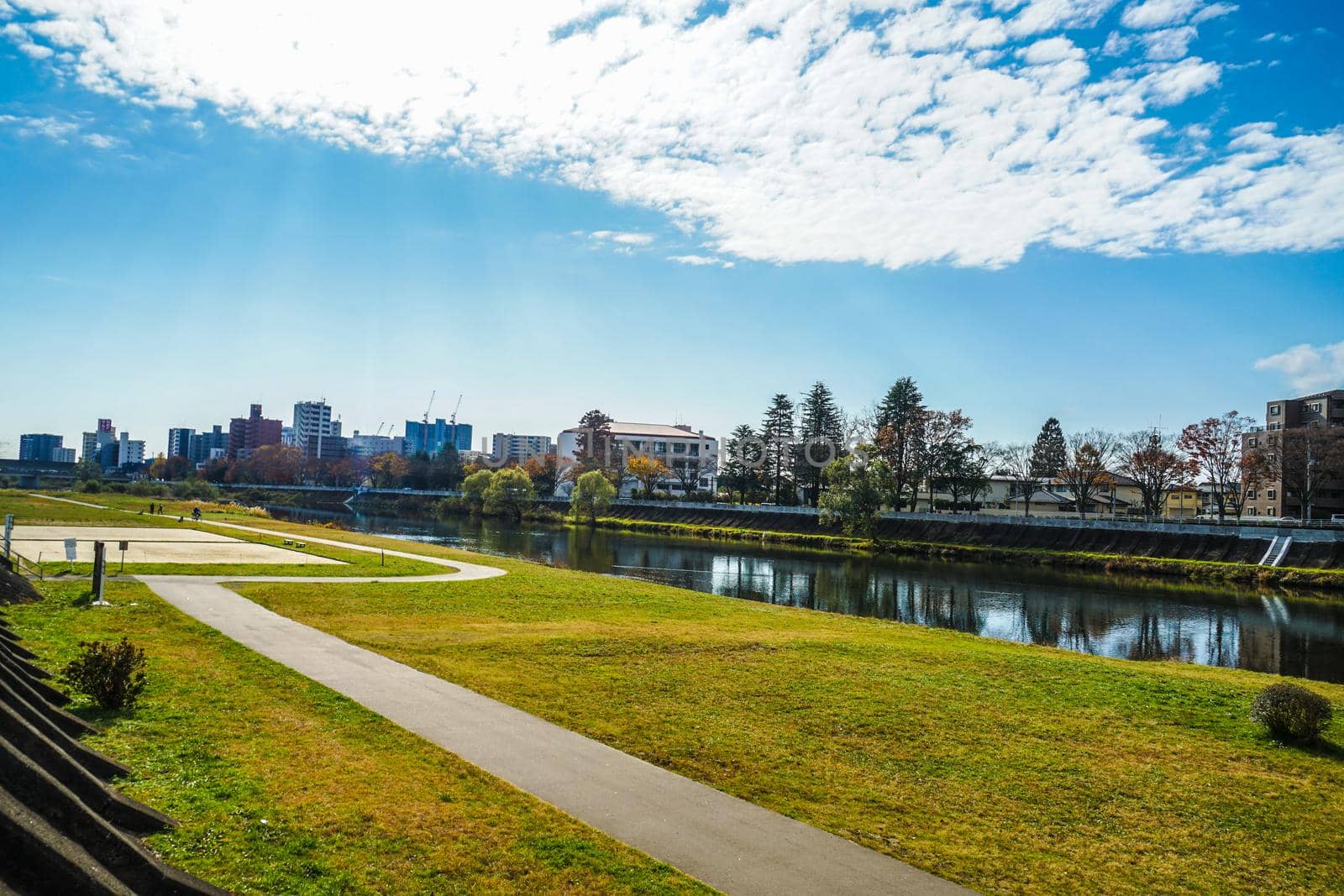 Hirose River (Sendai City, Miyagi Prefecture) Images. Shooting Location: Sendai, Miyagi Prefecture