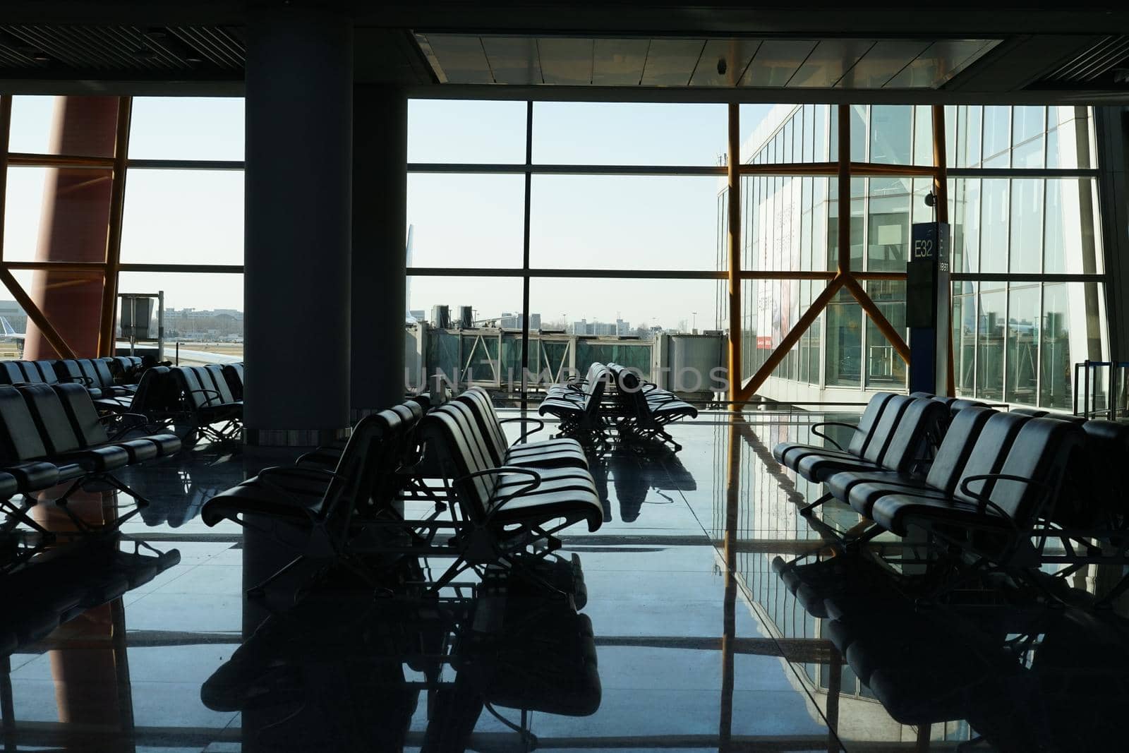 Image of Beijing International Airport Terminal. Shooting Location: China, Beijing