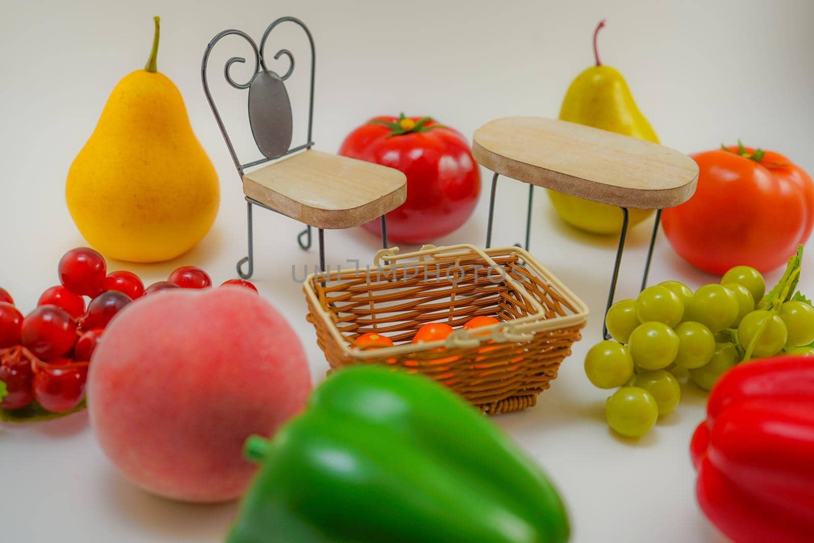 Vegetables and fruits placed on the table. Shooting Location: Yokohama-city kanagawa prefecture