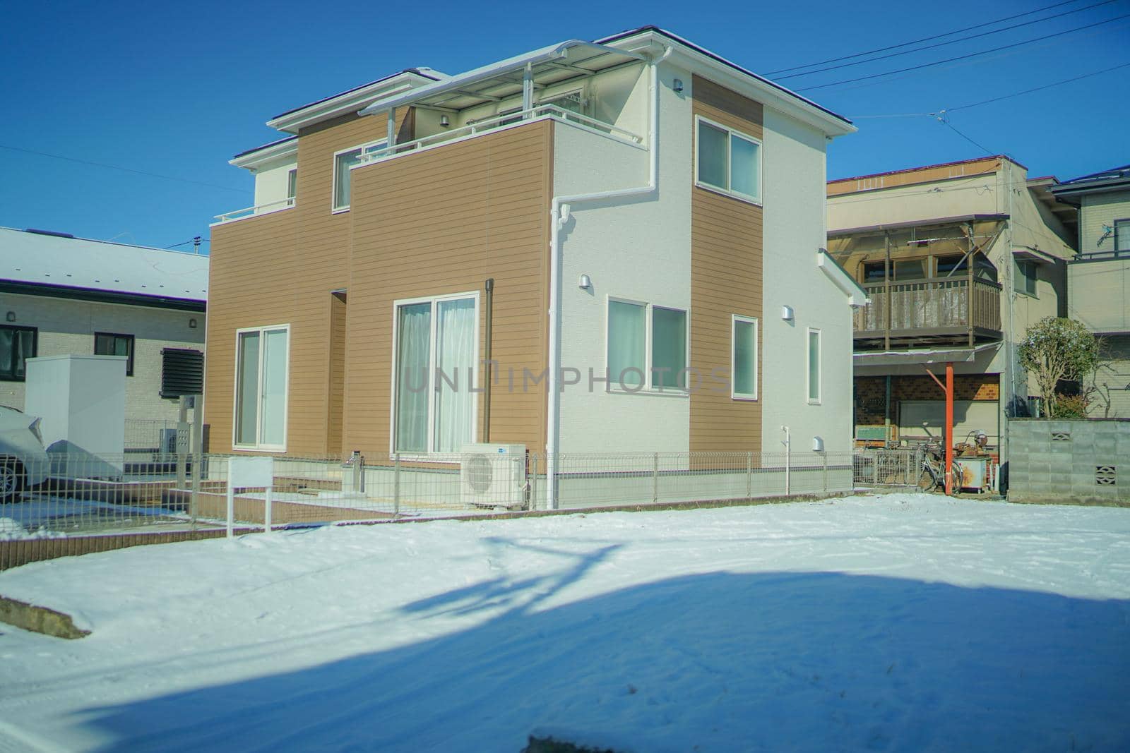 Snow is piled up Miyagi Prefecture Sendai town. Shooting Location: Sendai, Miyagi Prefecture