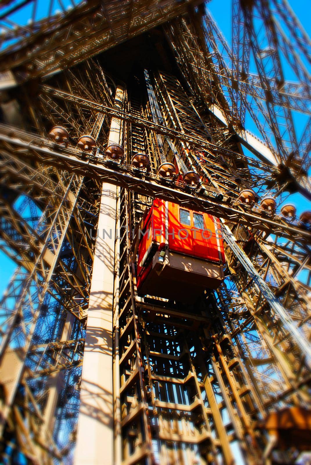 Eiffel Tower Gondola (France Paris). Shooting Location: France, Paris