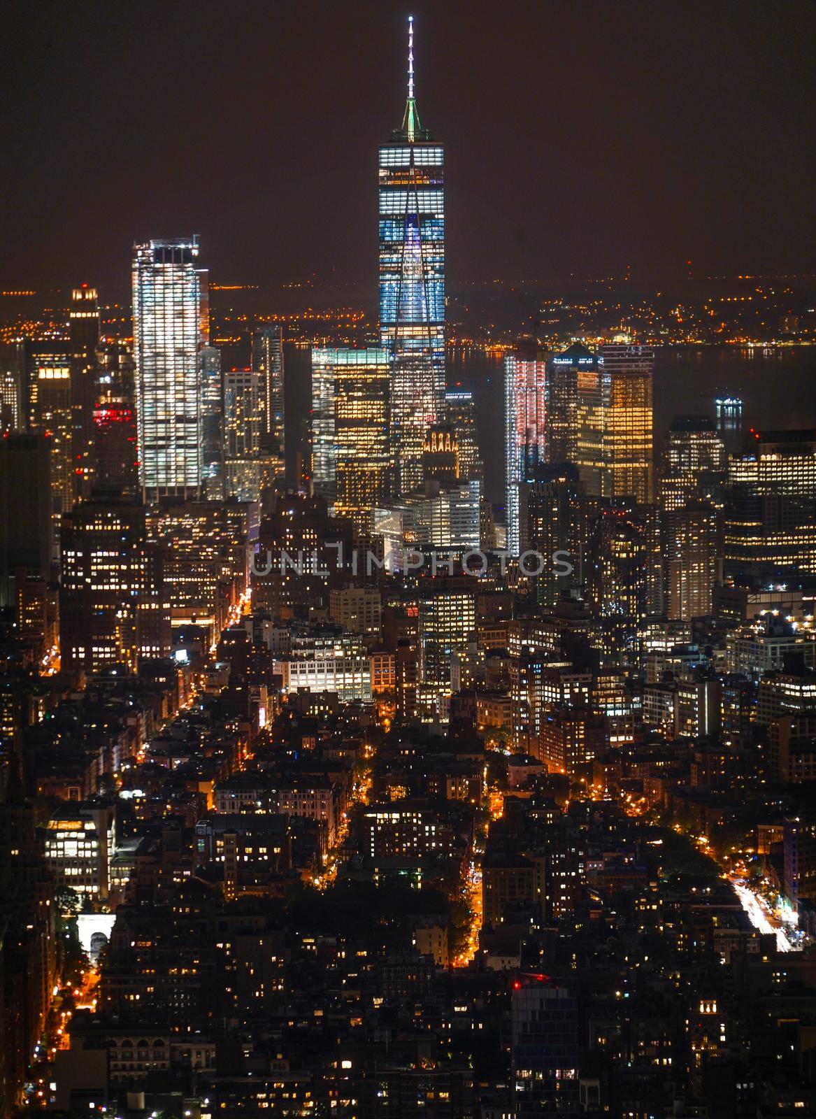 Night view of New York seen from Empire State Building. Shooting Location: New York, Manhattan