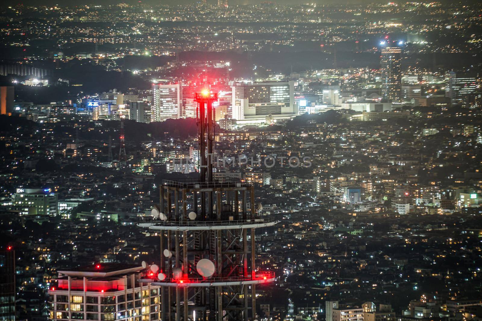 Night view of new Yokohama seen from Landmark Tower. Shooting Location: Yokohama-city kanagawa prefecture