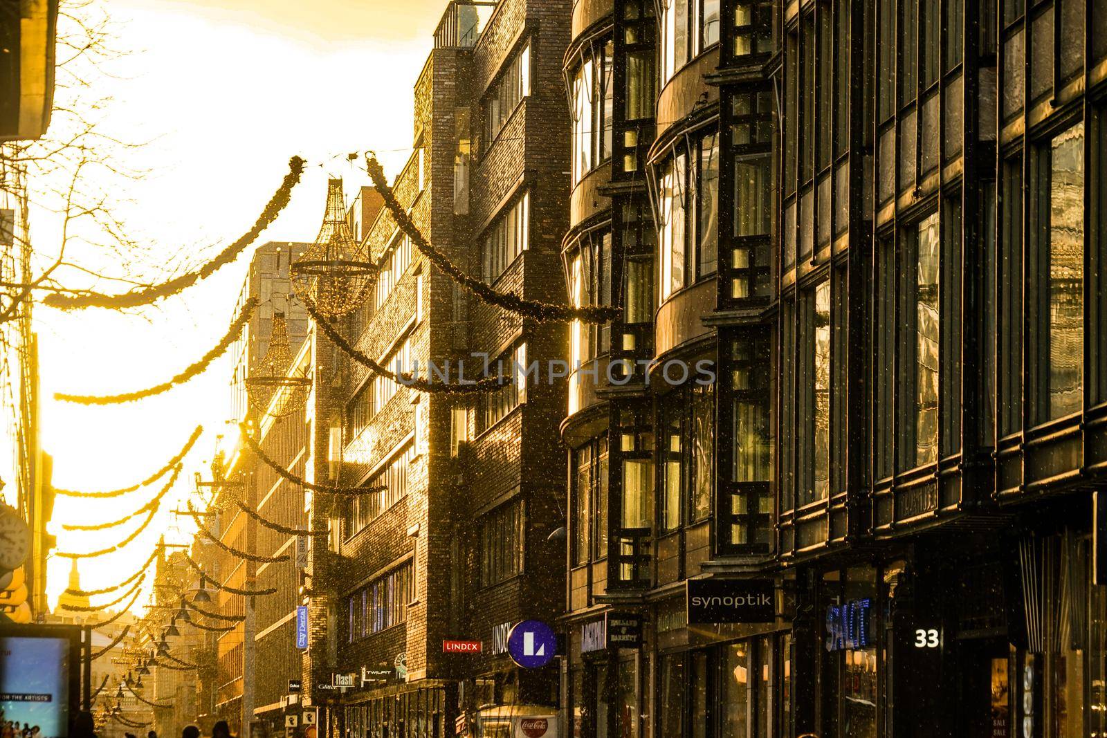 Stockholm cityscape and morning ray. Shooting Location: Sweden, Stockholm