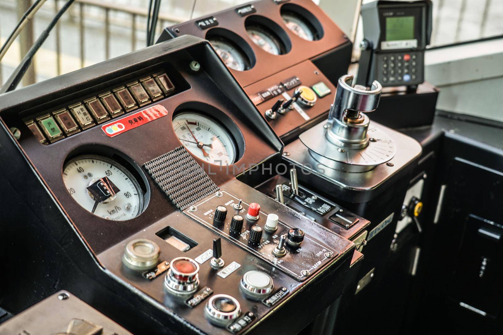 Driving seat of Toei Arakawa Line. Shooting Location: Tokyo metropolitan area