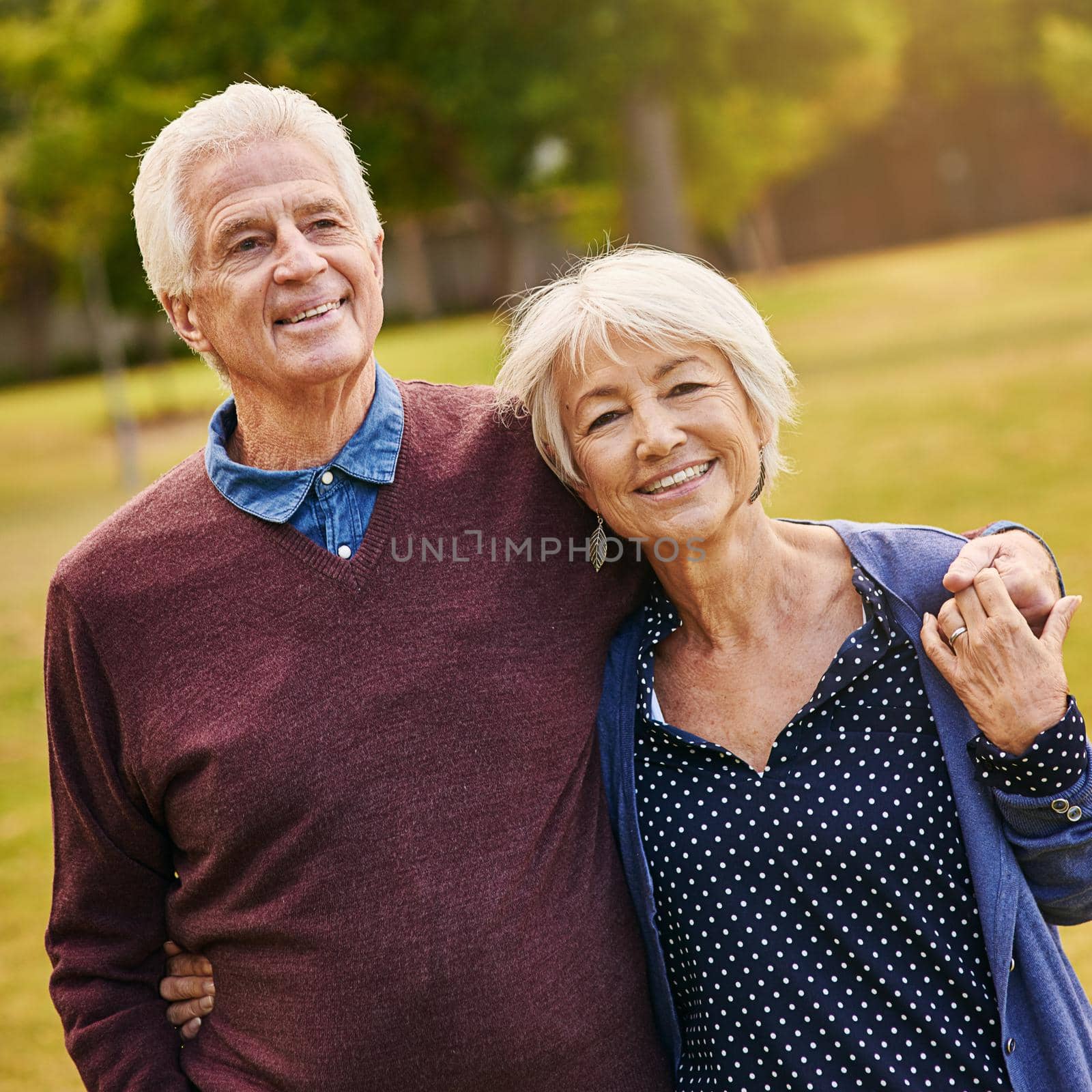 Portrait of a happy senior couple in the park
