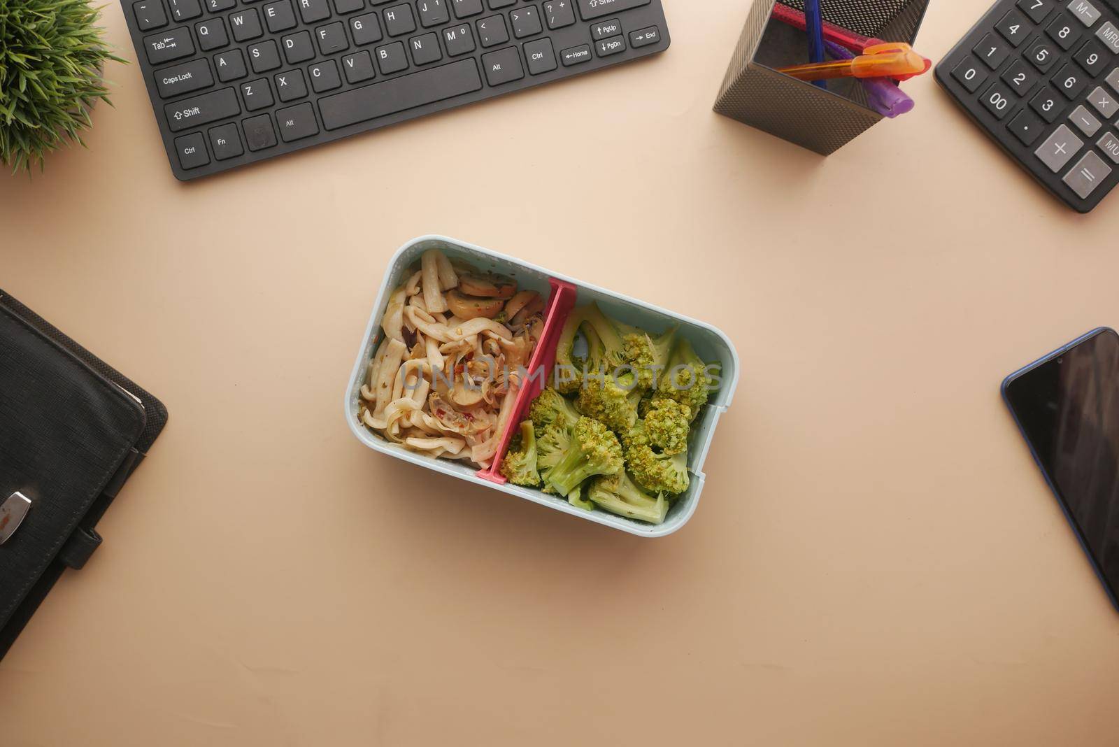 Healthy business lunch in the office
