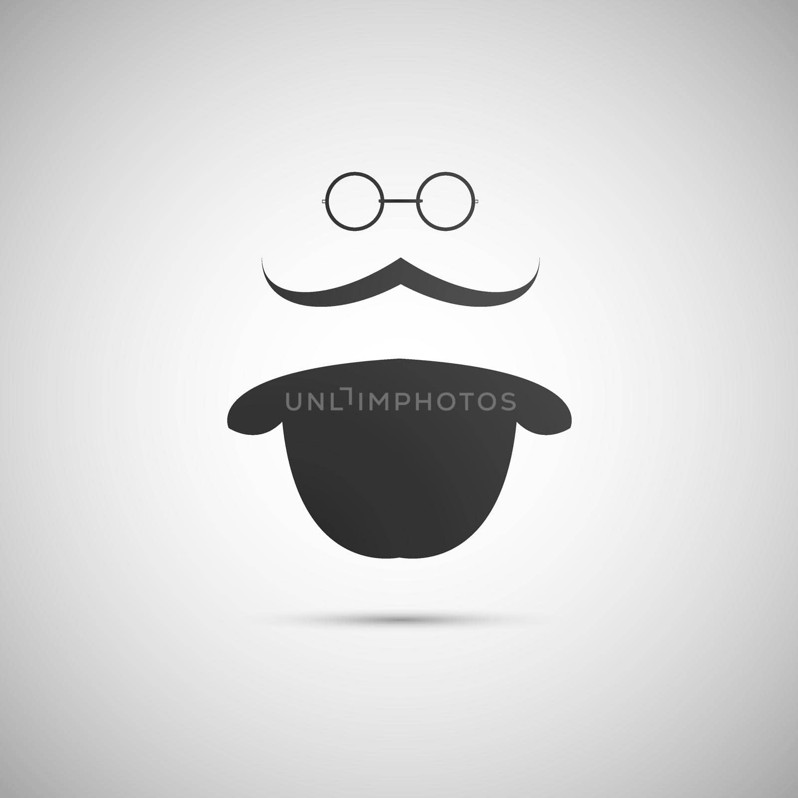 Vector black hat with a mustache and glasses by Haisonok